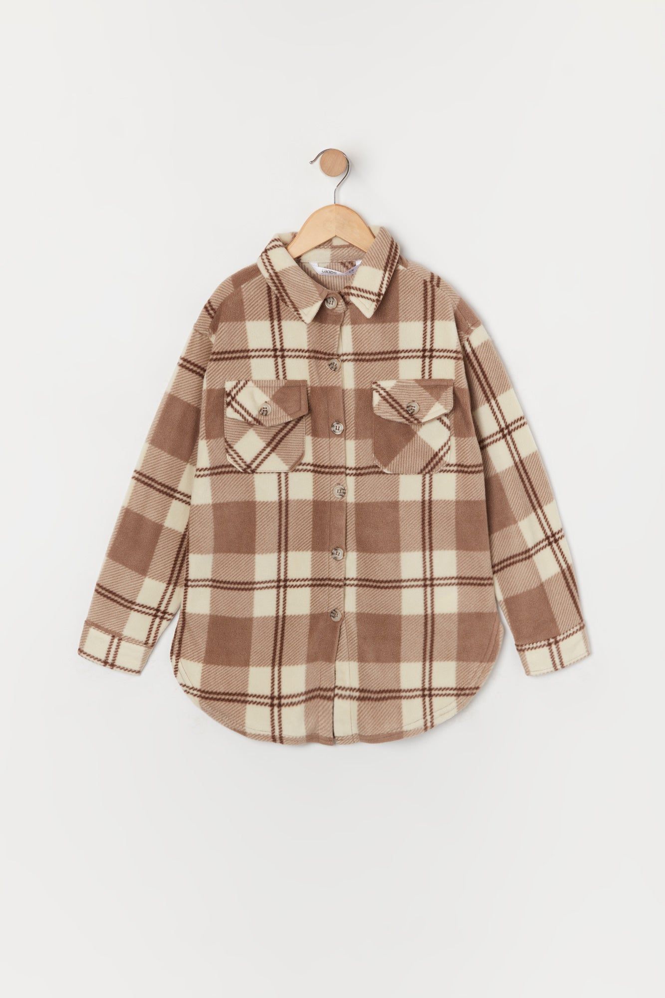 Girls Polar Fleece Plaid Shacket sold by Urban Planet product image thumbnail 3
