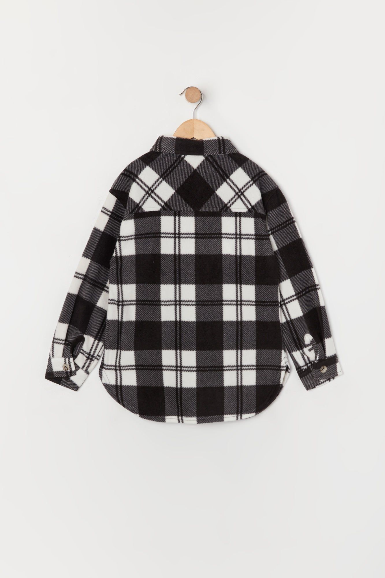 Girls Polar Fleece Plaid Shacket sold by Urban Planet product image thumbnail 2