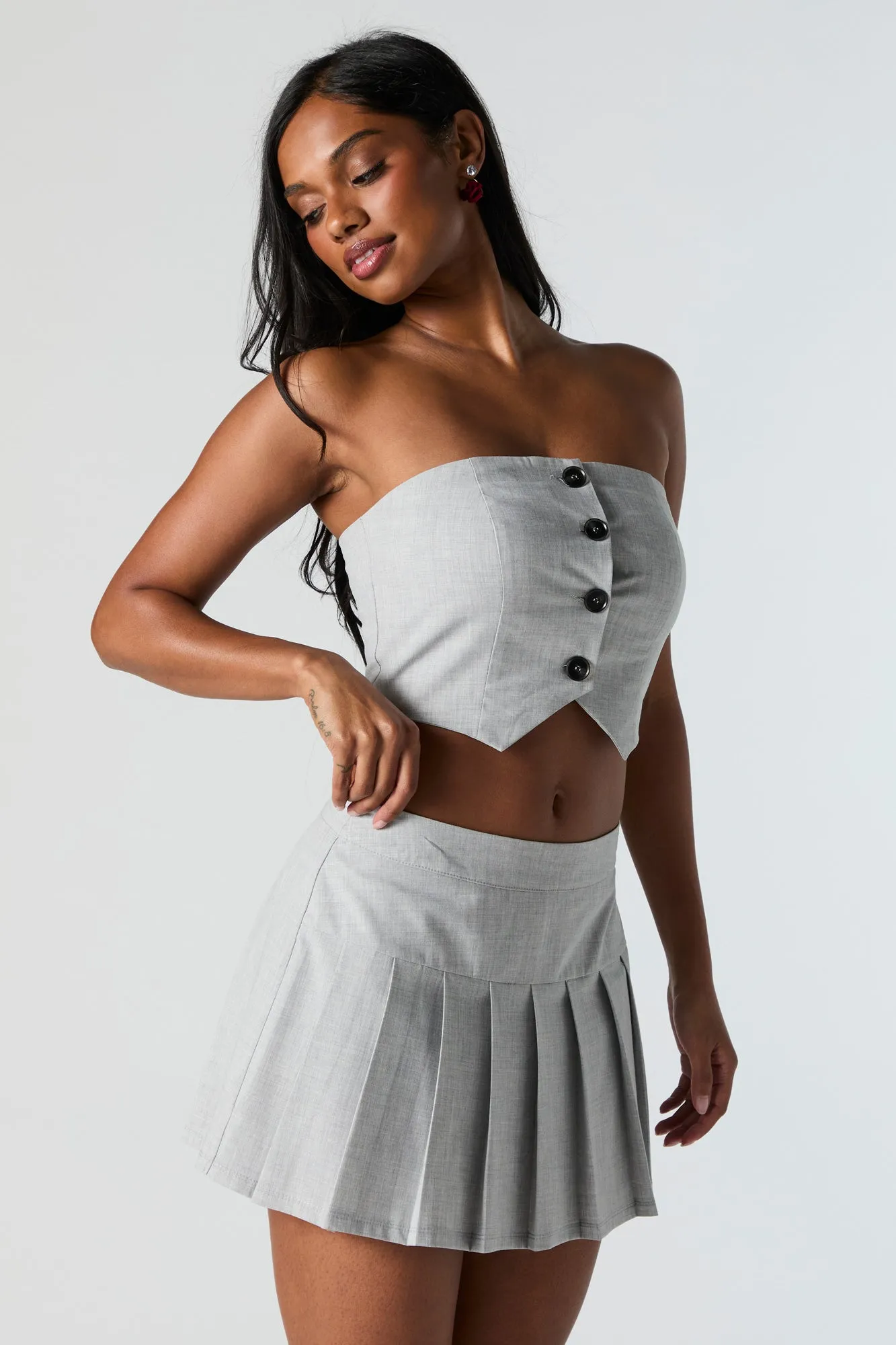 Button-Up Tube Top sold by Urban Planet product image thumbnail 4