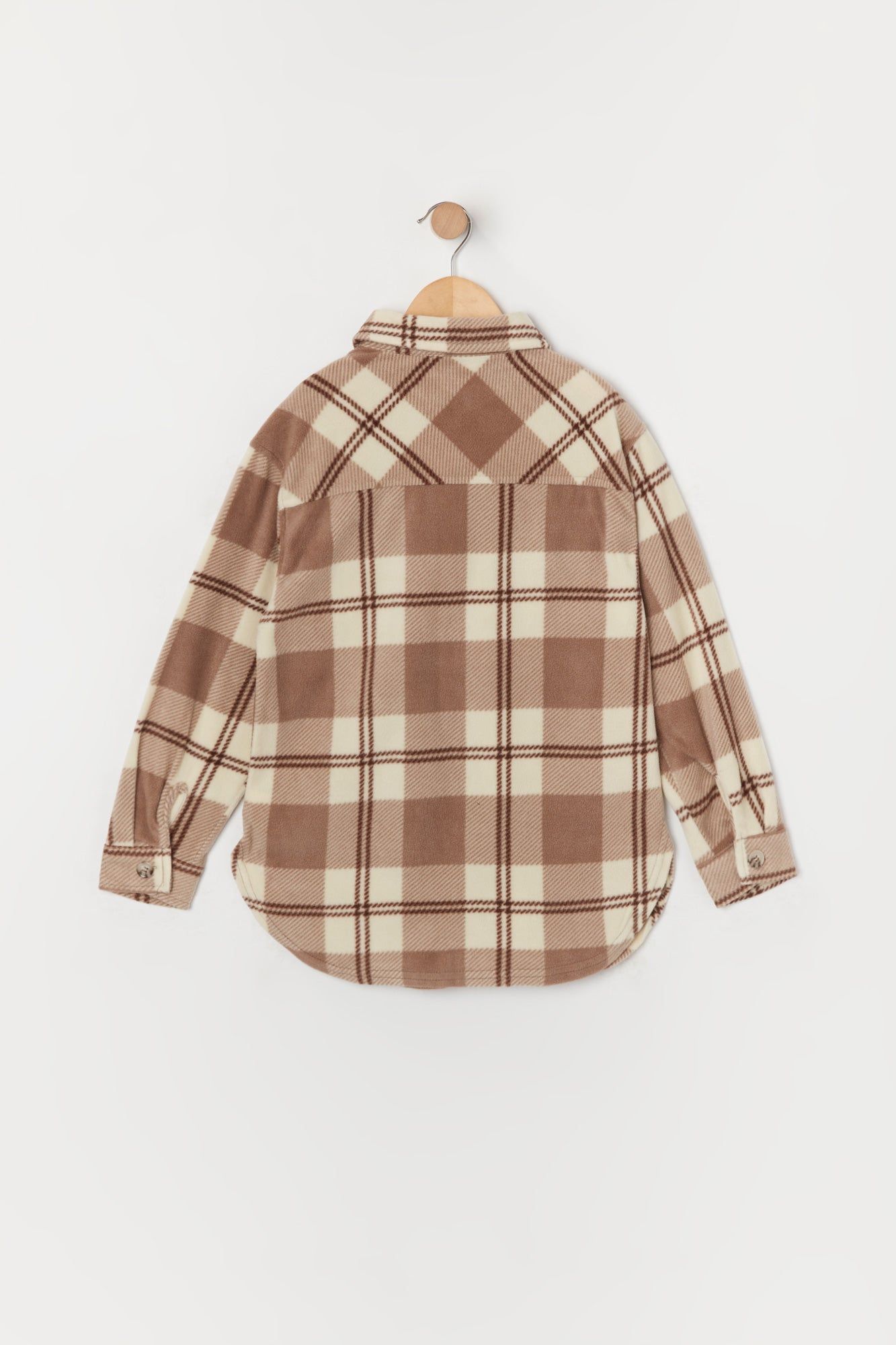 Girls Polar Fleece Plaid Shacket sold by Urban Planet product image thumbnail 4