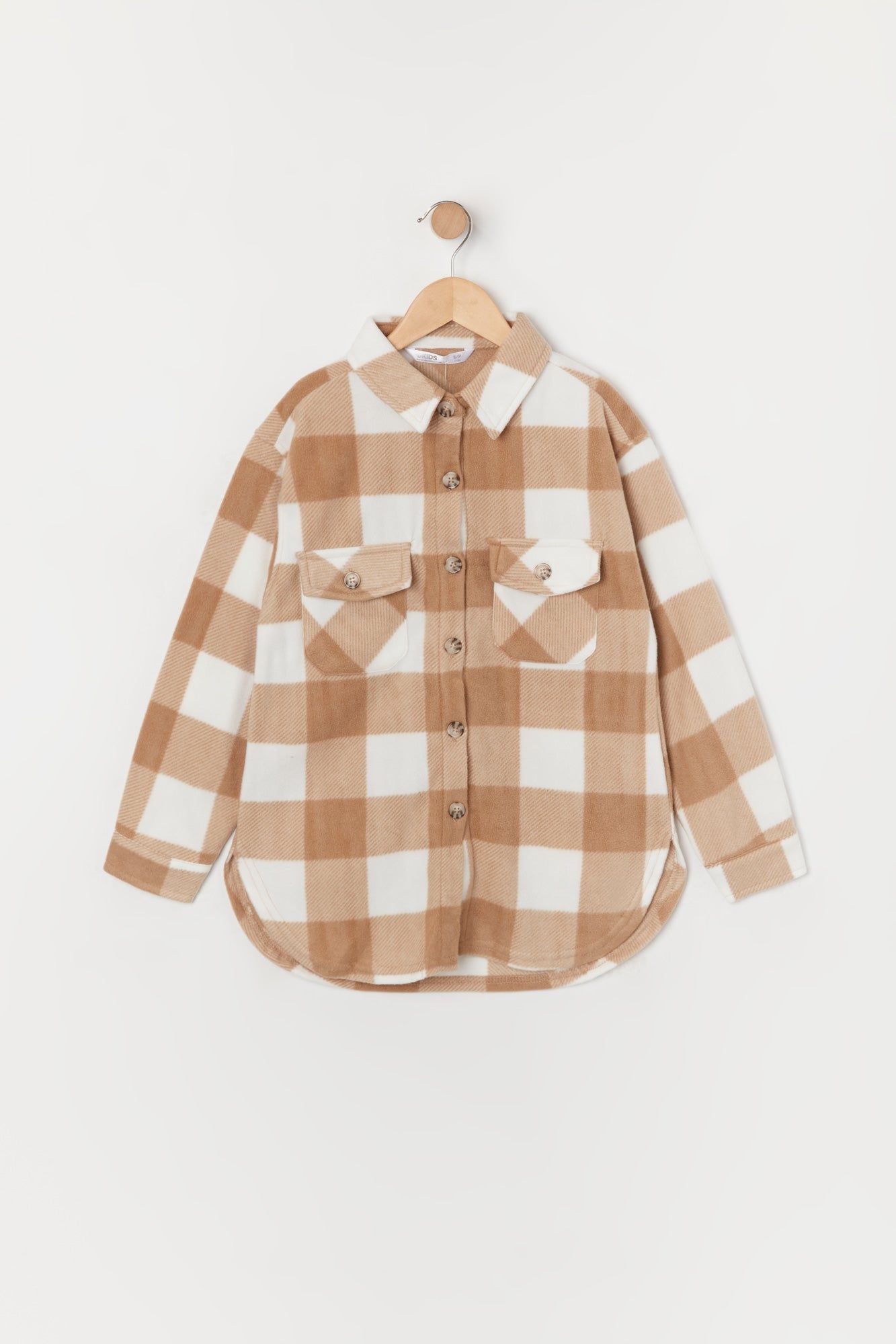 Girls Polar Fleece Plaid Shacket sold by Urban Planet product image thumbnail 5