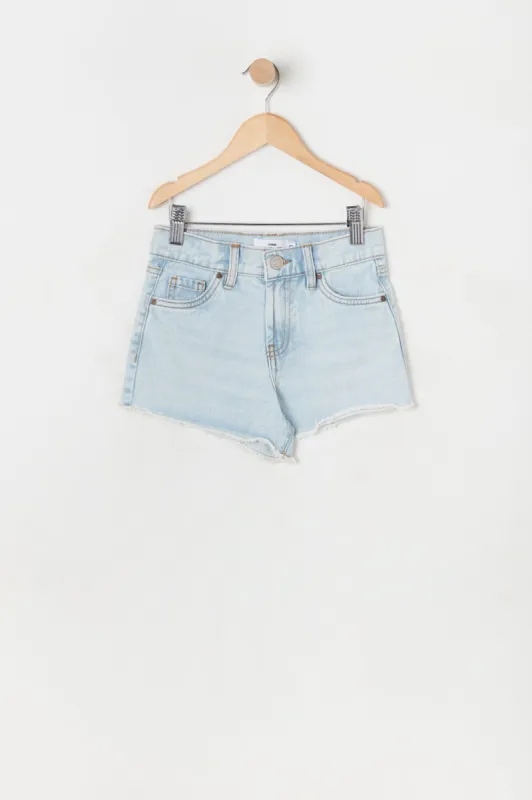 Girls Chelsea High-Rise Vintage Rip Light Wash Short made by Urban Planet
