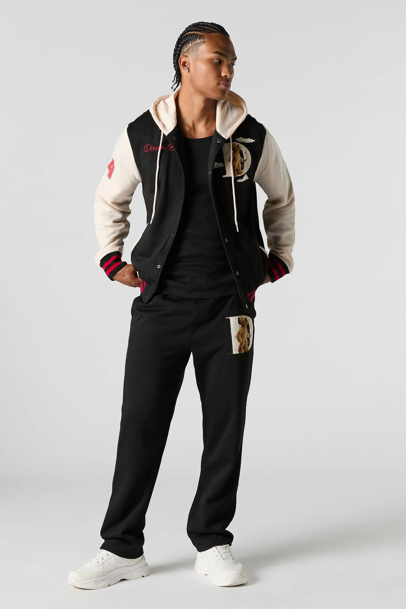 Dream Bear Embroidered Fleece Varsity Sweatpant sold by Urban Planet product image thumbnail 2