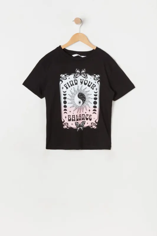 Girls Mystic Find Your Balance Graphic Boyfriend T-Shirt sold by Urban Planet