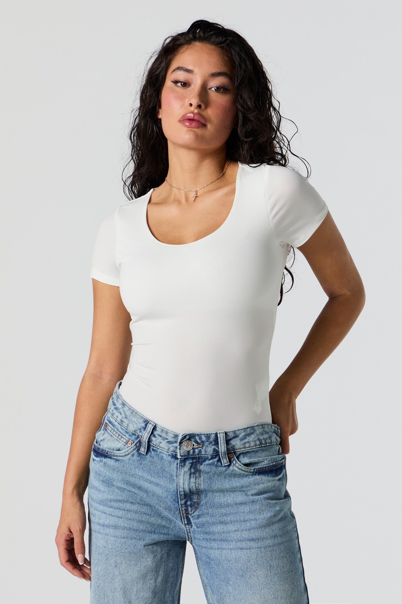 Scoop Neck Short Sleeve Bodysuit sold by Urban Planet