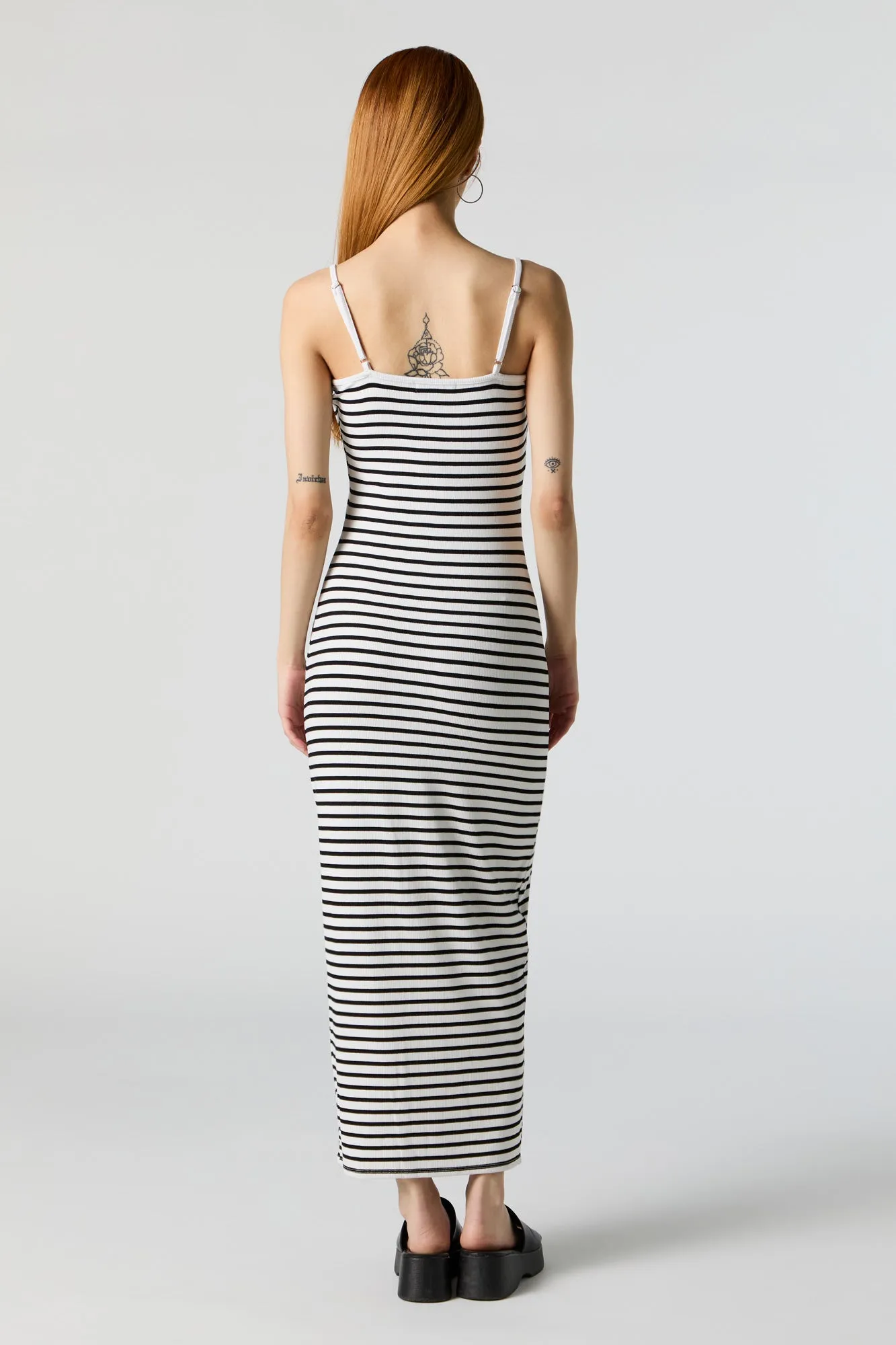 Striped Ribbed Button Front Bodycon Maxi Dress sold by Urban Planet product image thumbnail 3