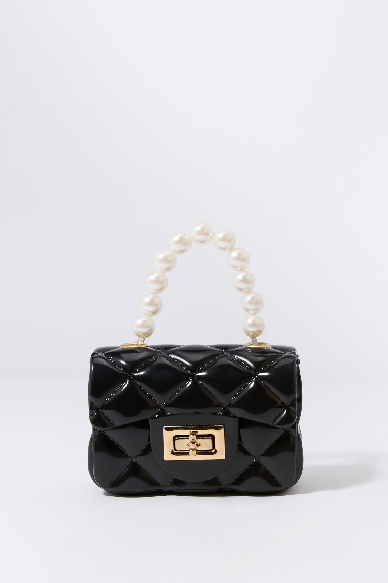 Girls Jelly Quilted Pearl Handle Purse sold by Urban Planet product image thumbnail 5