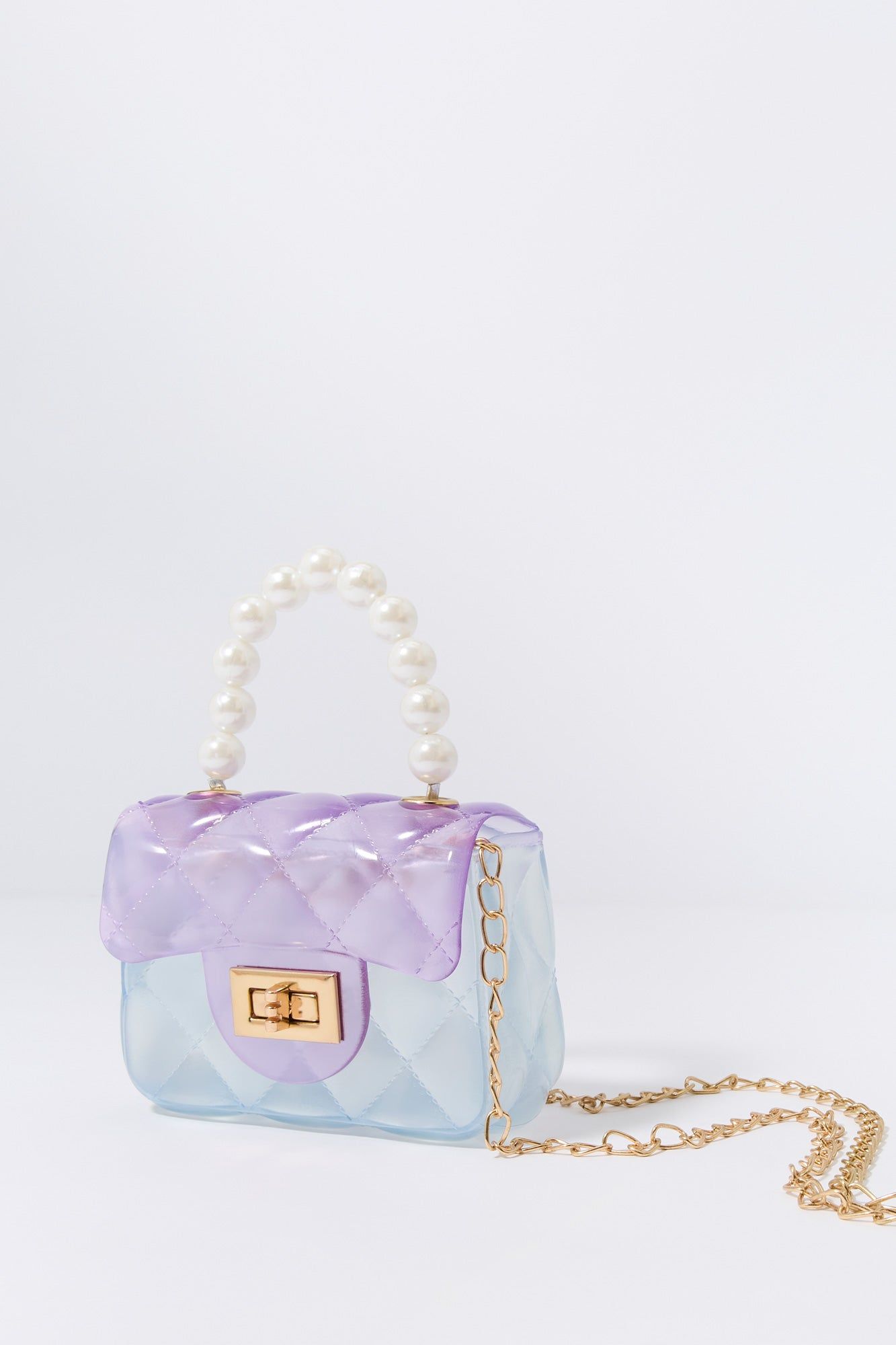 Girls Jelly Quilted Pearl Handle Purse sold by Urban Planet