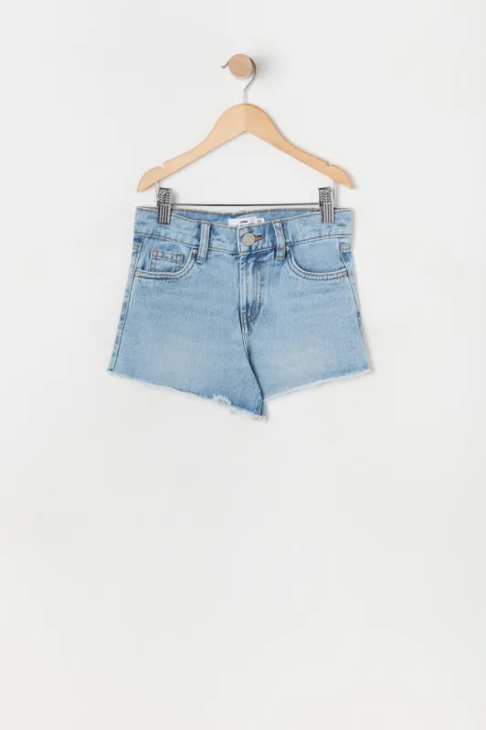 Girls Chelsea High-Rise Vintage Rip Medium Wash Short made by Urban Planet