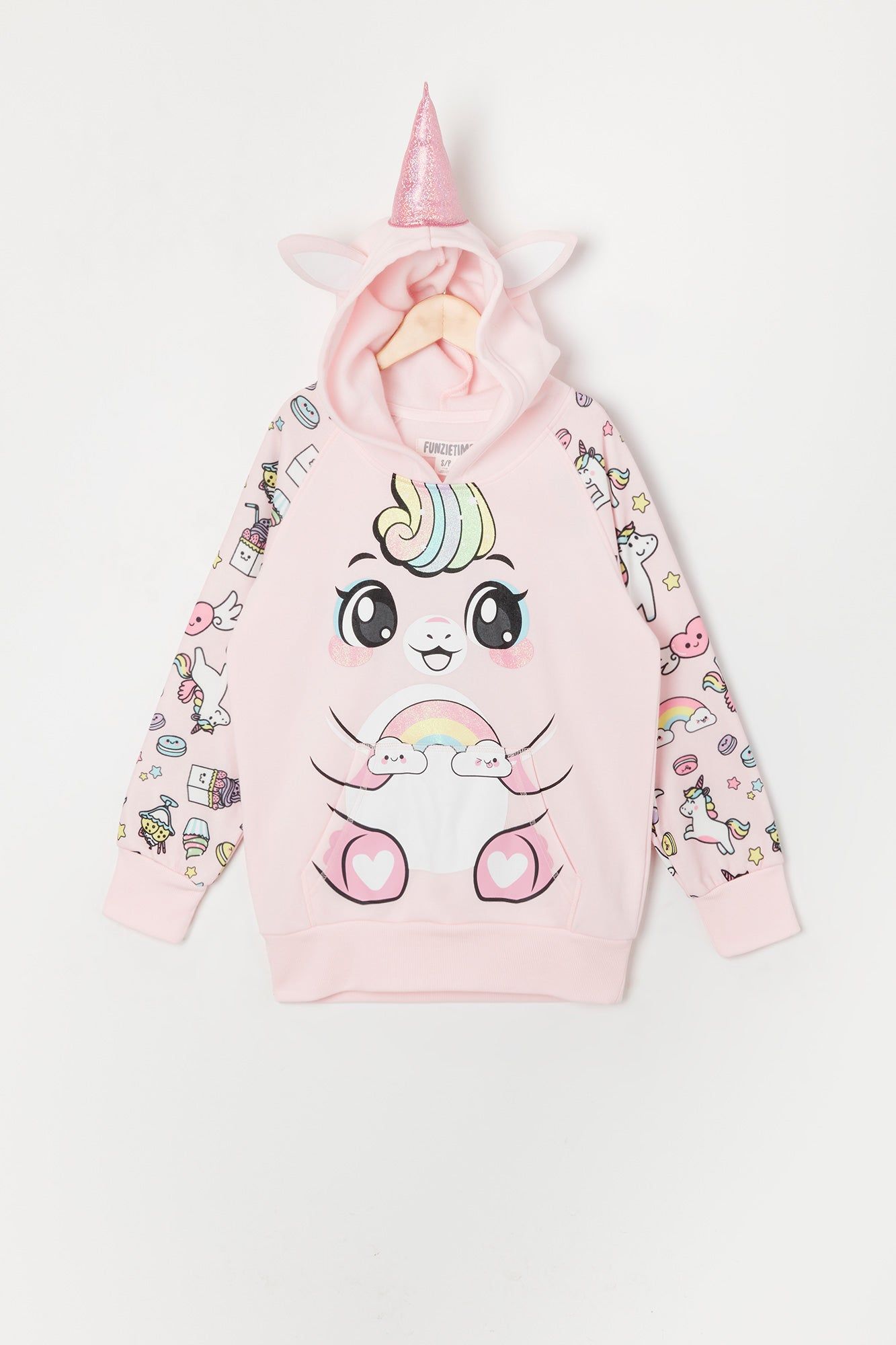 Girls Rainbow Unicorn Character Hoodie sold by Urban Planet