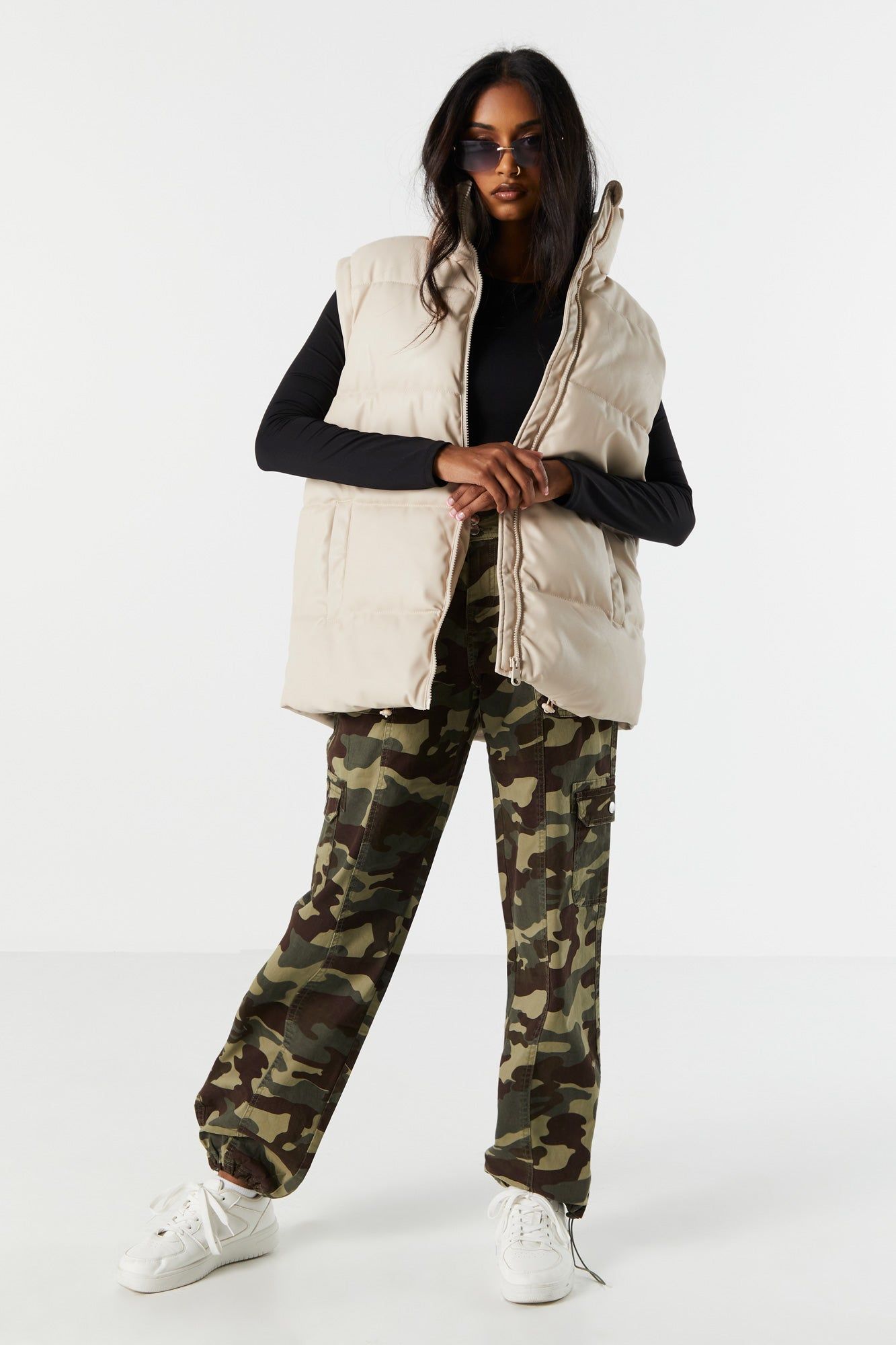 Faux Leather Oversized Puffer Vest sold by Urban Planet product image thumbnail 4
