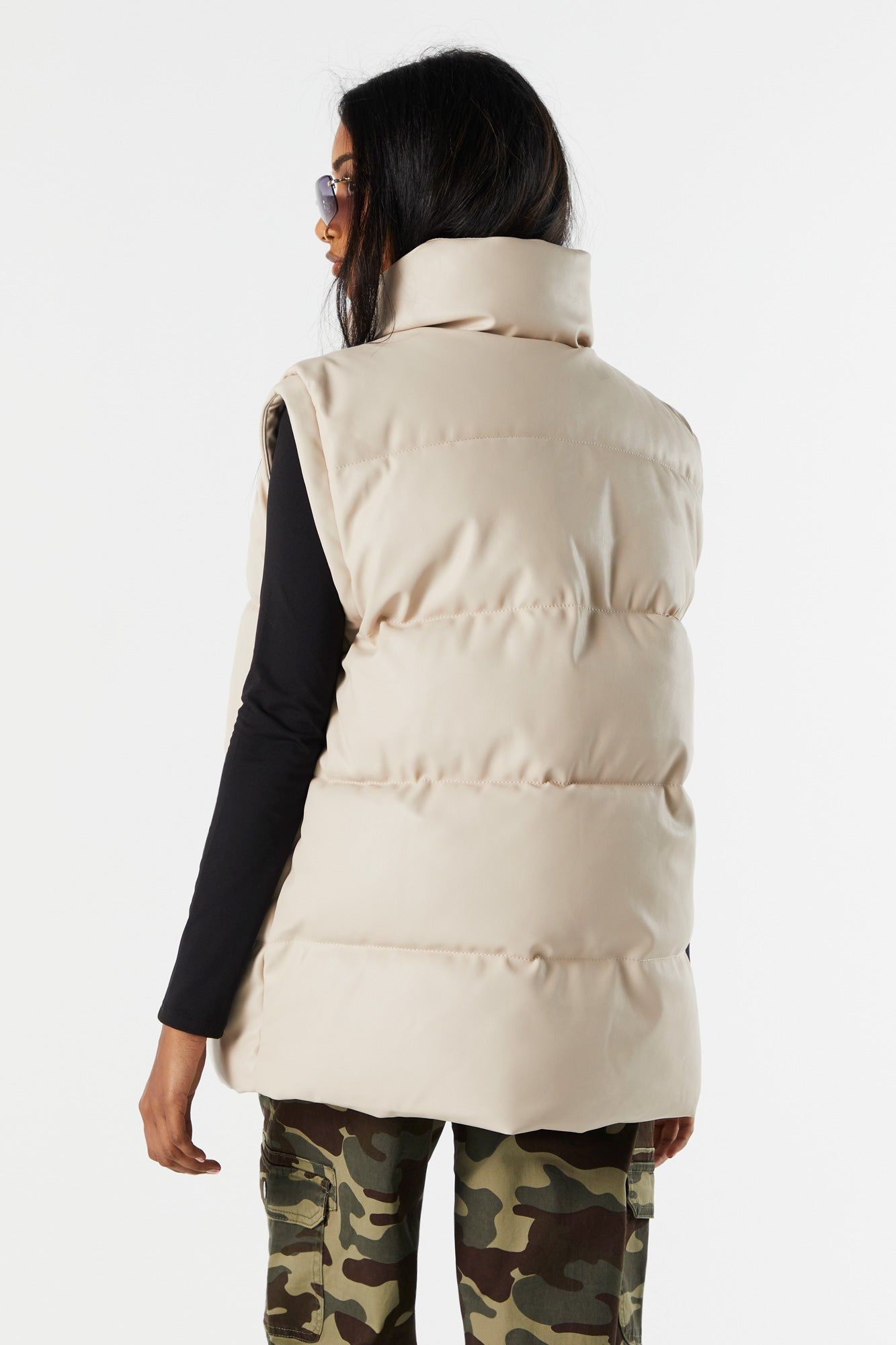 Faux Leather Oversized Puffer Vest sold by Urban Planet product image thumbnail 3