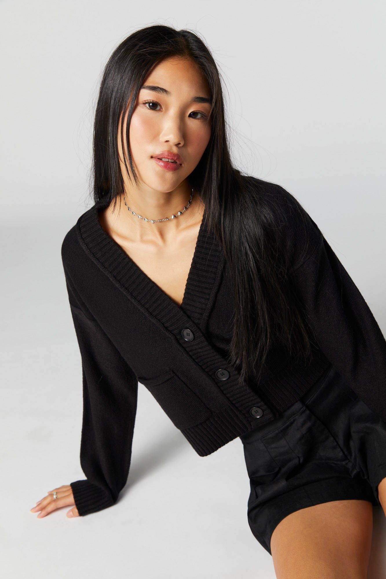Button-Up Oversized Cardigan sold by Urban Planet product image thumbnail 4