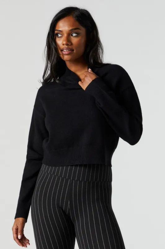 Solid Knit Mock Neck Sweater sold by Urban Planet