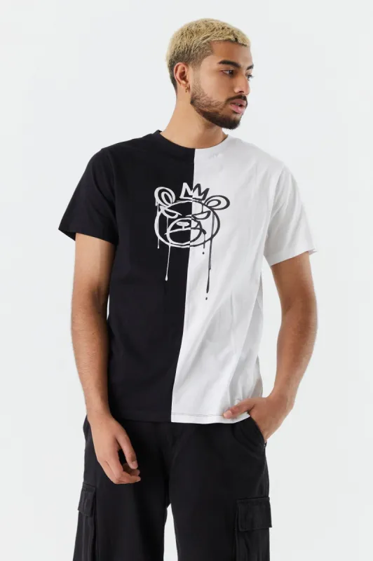 Colour Block Be Happy Graphic T-Shirt sold by Urban Planet