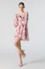 Pink Floral Smocked Long Sleeve Mini Dress sold by Urban Planet
