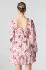 Pink Floral Smocked Long Sleeve Mini Dress sold by Urban Planet