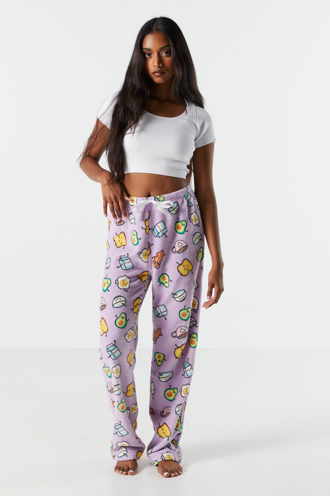 Pantalon de pyjama en peluche à imprimé Petit-déjeuner sold by Urban Planet