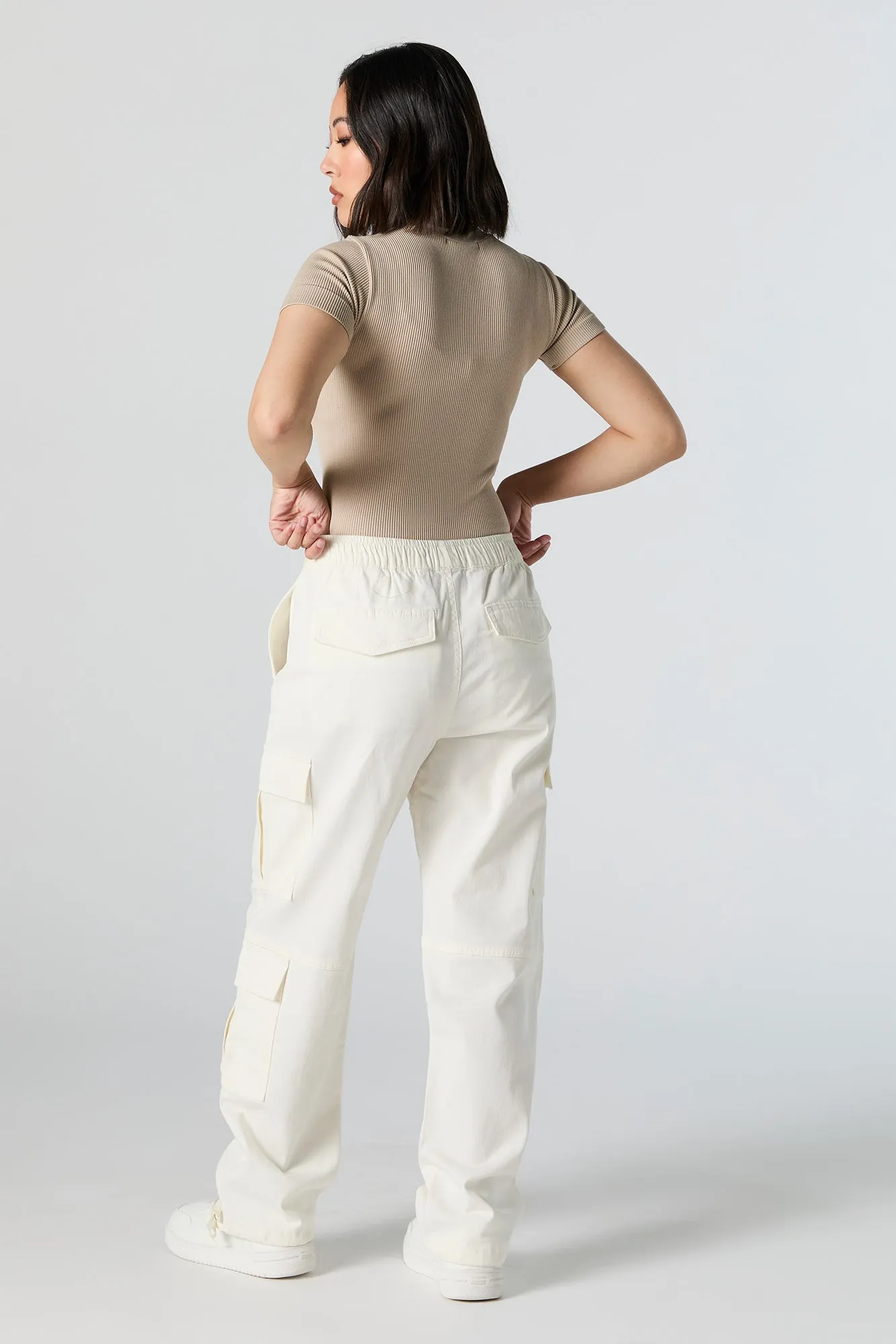 Pantalon cargo avec taille élastique et attaches à l'ourlet sold by Urban Planet product image thumbnail 3