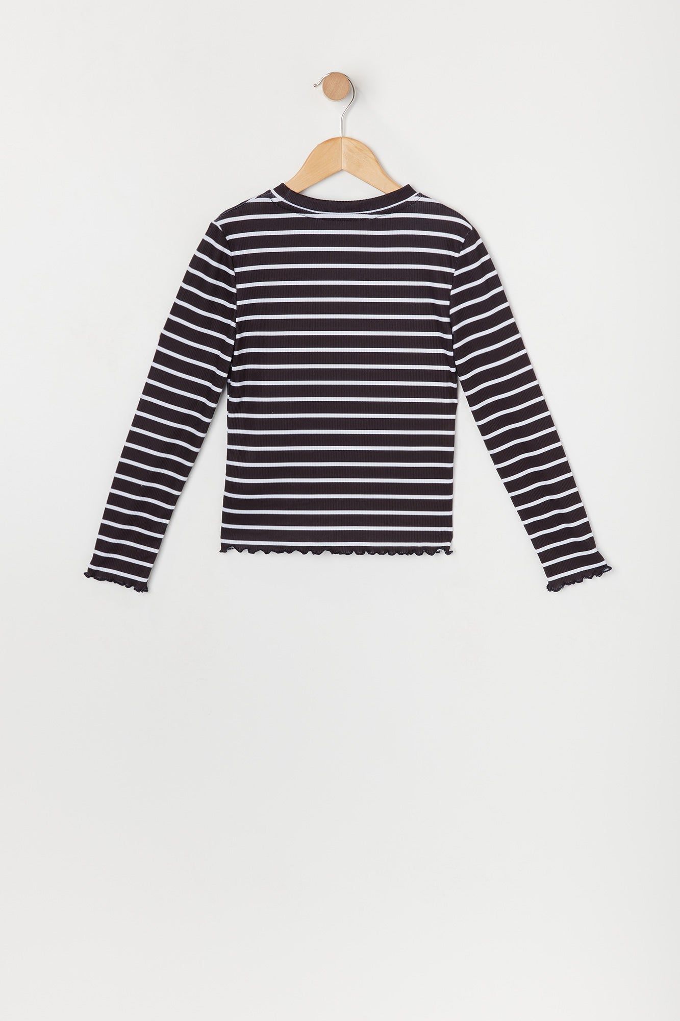 Haut rayé à manches longues avec ourlet volanté pour fille sold by Urban Planet product image thumbnail 2