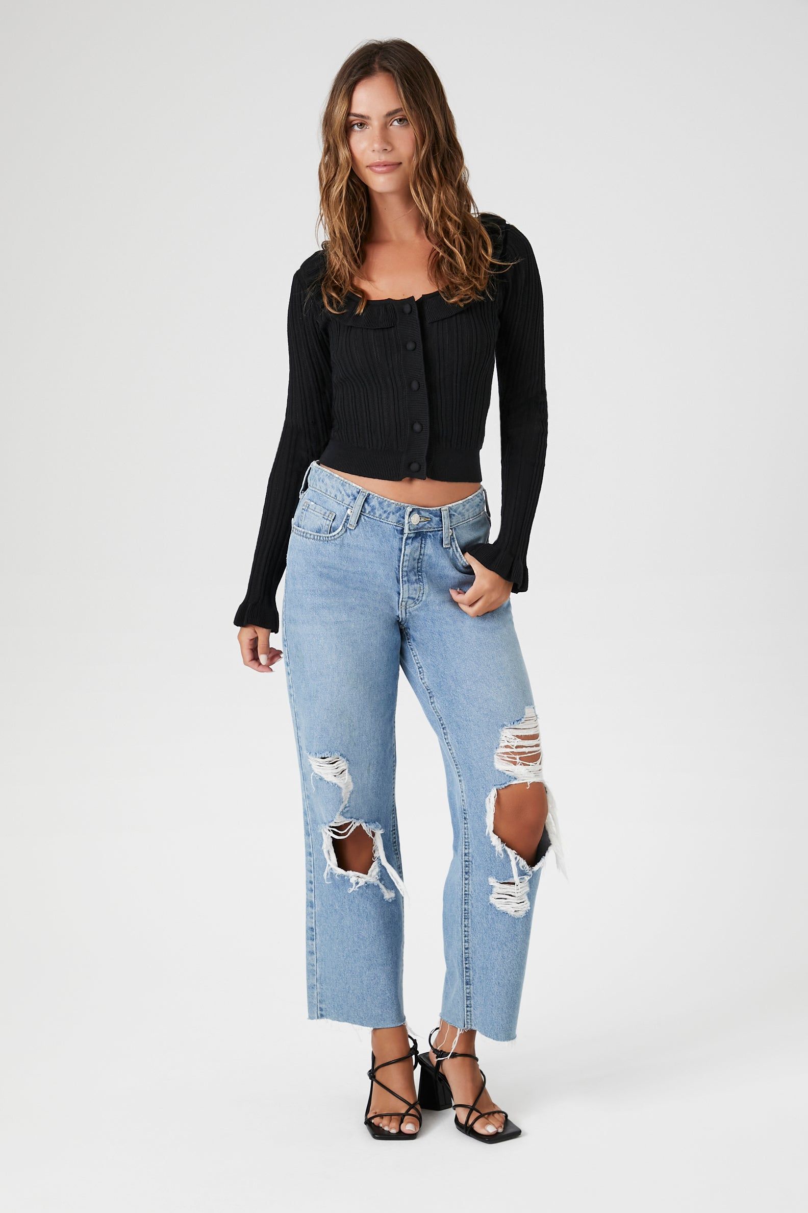 Cardigan avec liséré volanté sold by Urban Planet product image thumbnail 4