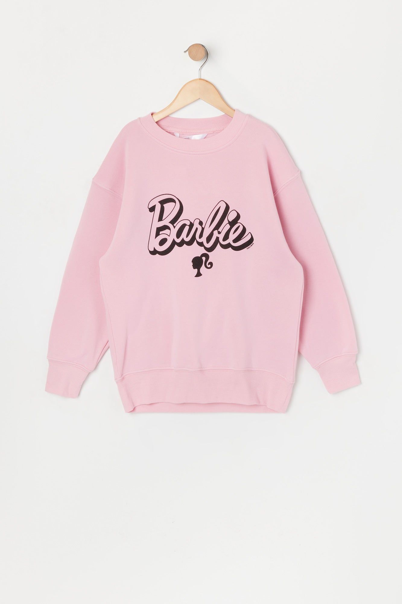 Barbie™ Girls White Graphic Fleece Sweatshirt sold by Urban Planet