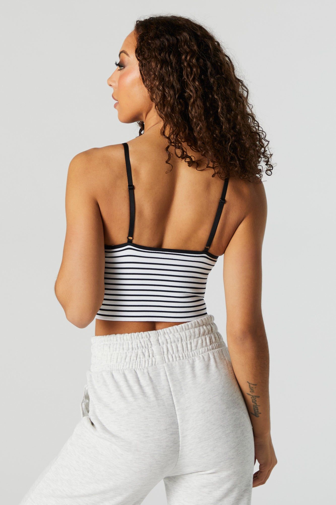 Débardeur côtelé rayé sans couture à encolure arrondie sold by Urban Planet product image thumbnail 2