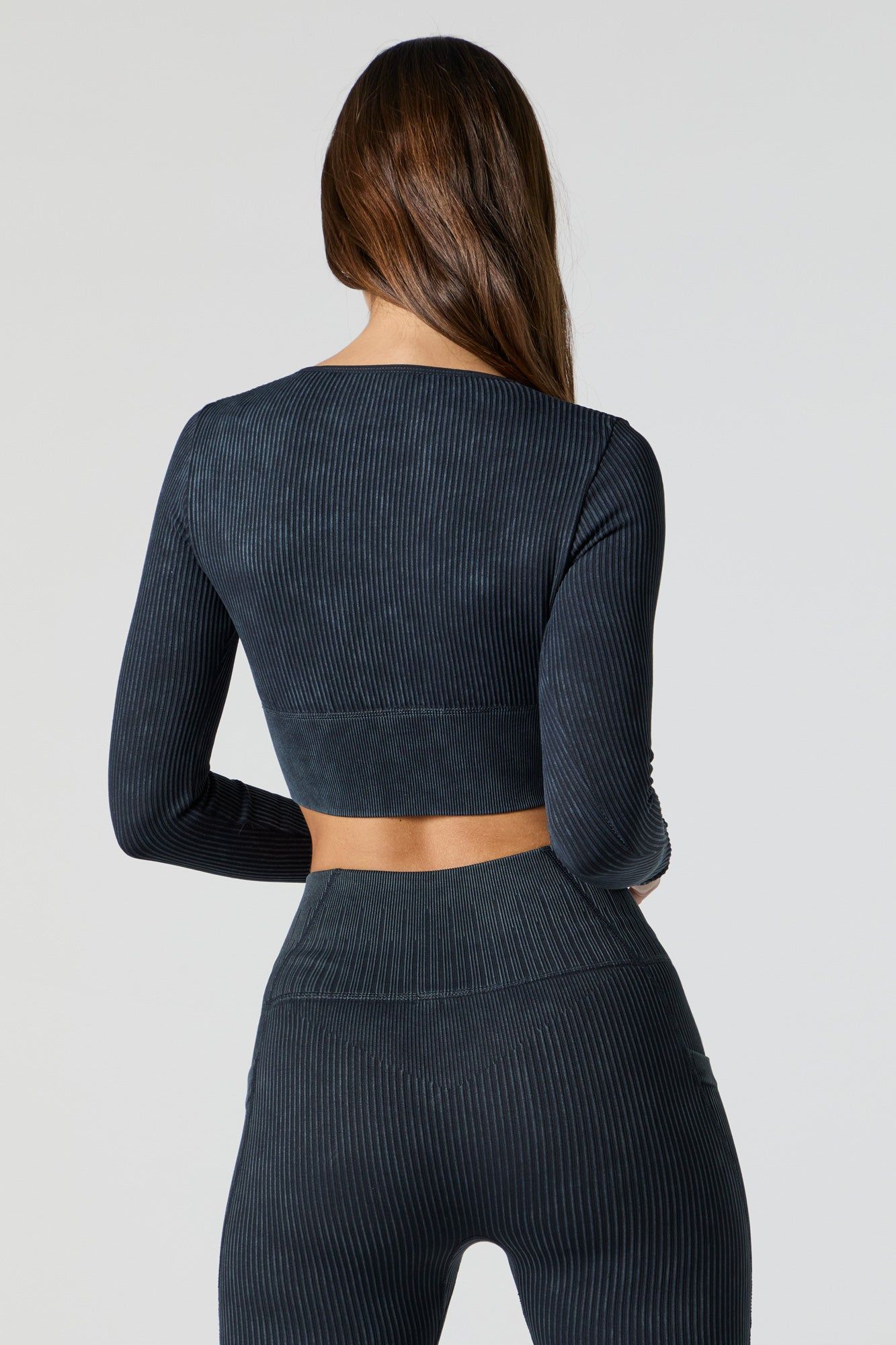 Haut Sommer Ray côtelé délavé sans couture avec taille coulissante sold by Urban Planet product image thumbnail 2