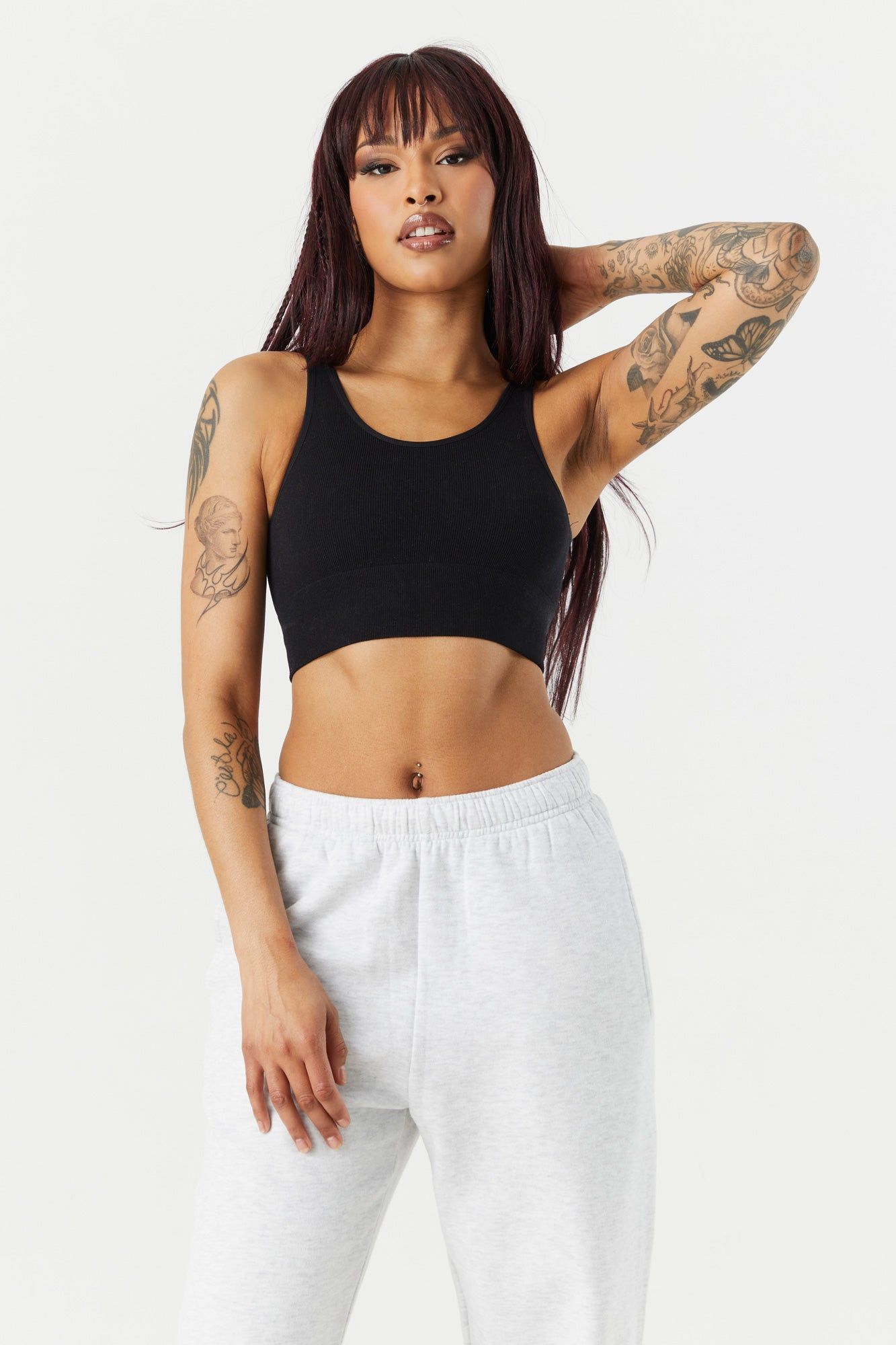 Bralette côtelée sans couture à encolure arrondie sold by Urban Planet