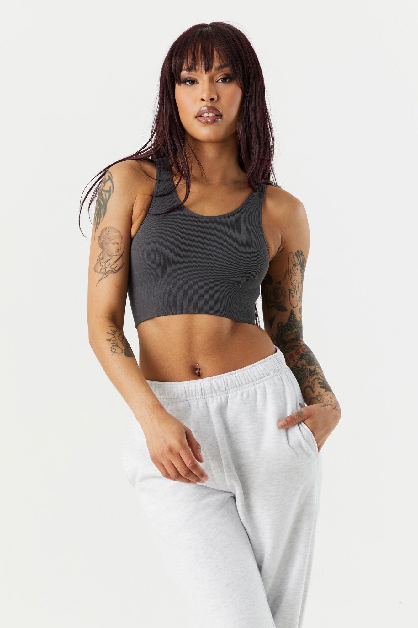 Bralette côtelée sans couture à encolure arrondie sold by Urban Planet product image thumbnail 4