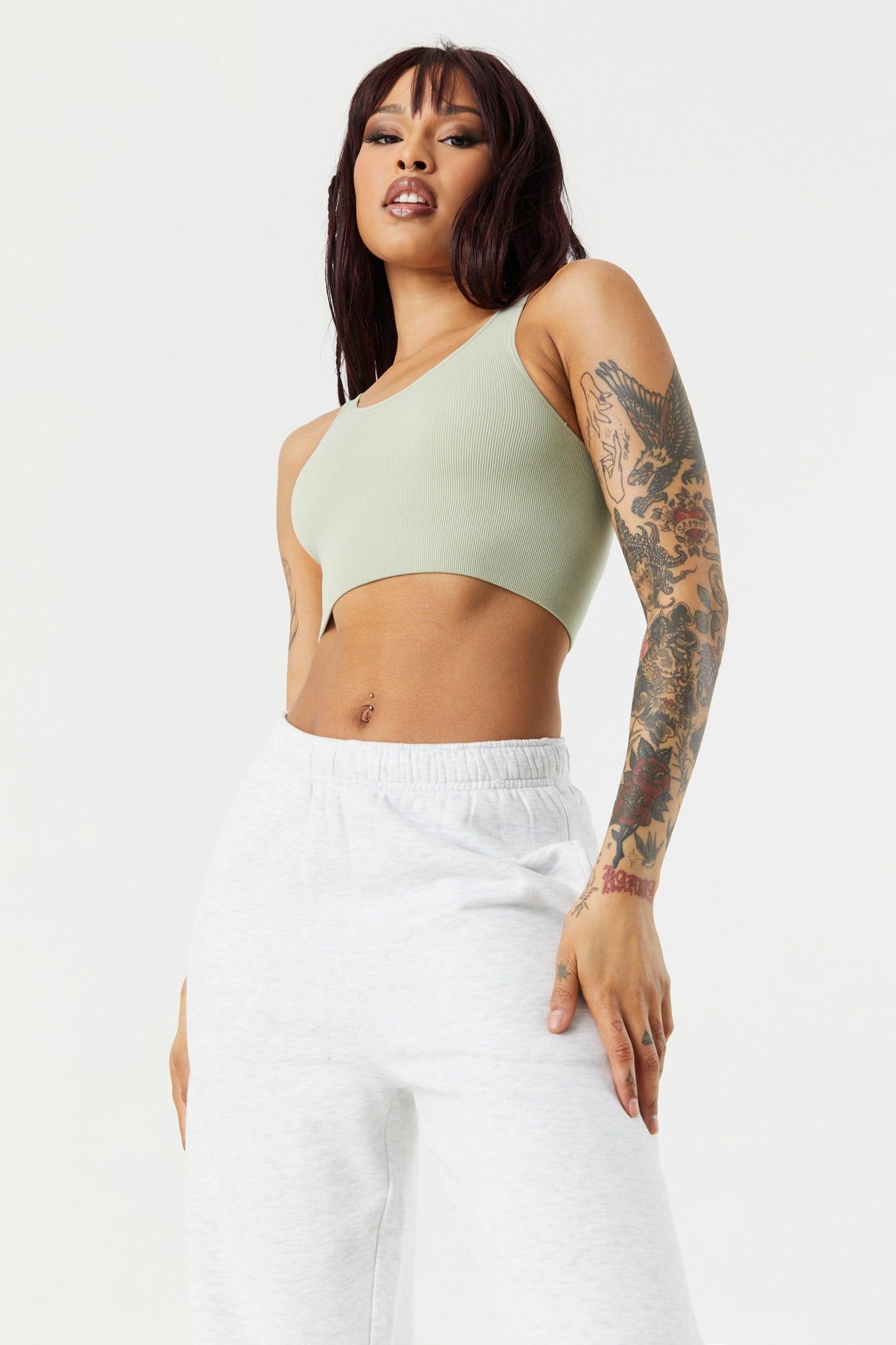 Bralette côtelée sans couture à encolure arrondie sold by Urban Planet product image thumbnail 13