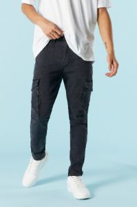 Black Wash Denim Jogger sold by Urban Planet