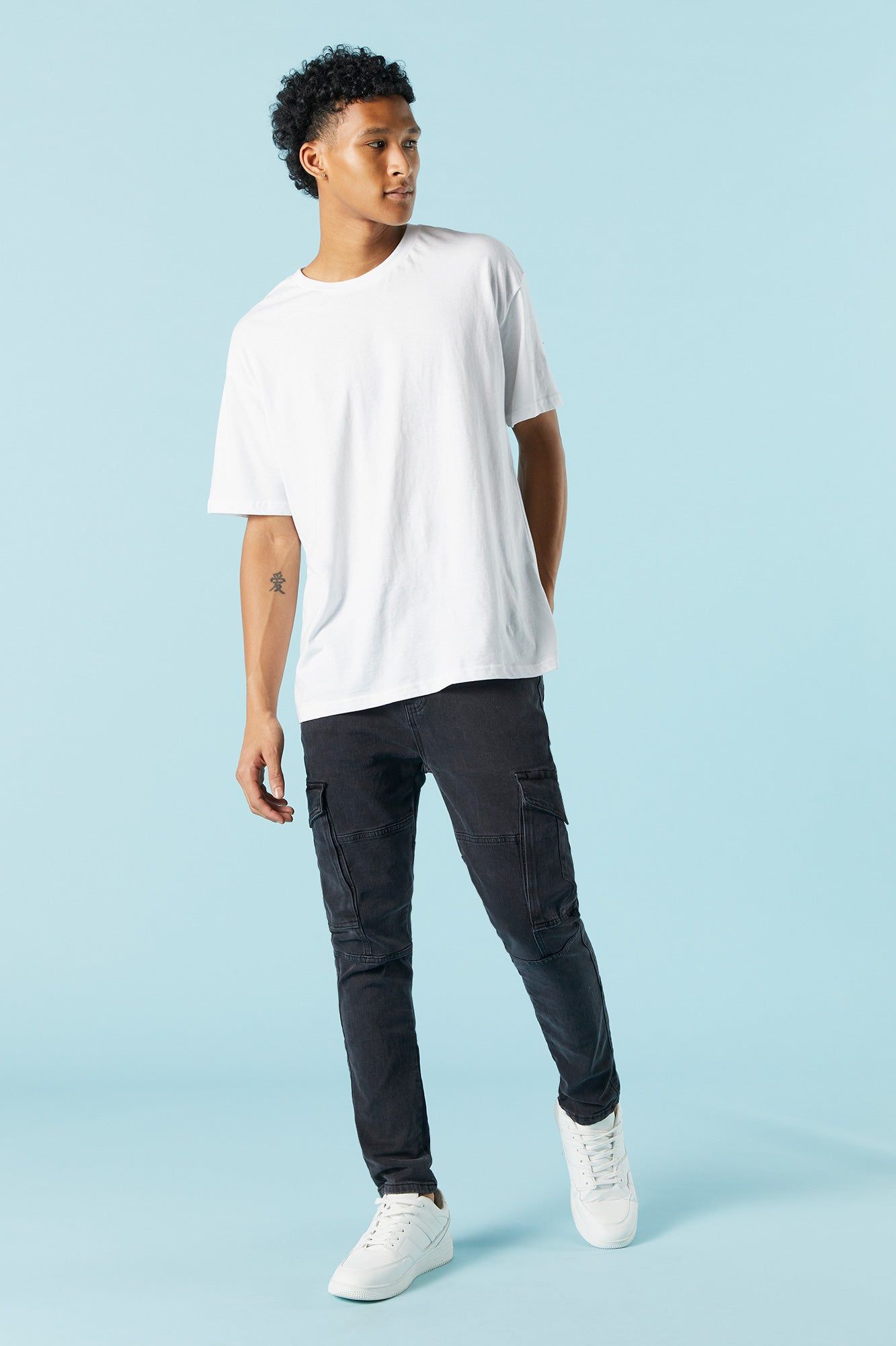 Black Wash Denim Jogger sold by Urban Planet product image thumbnail 2