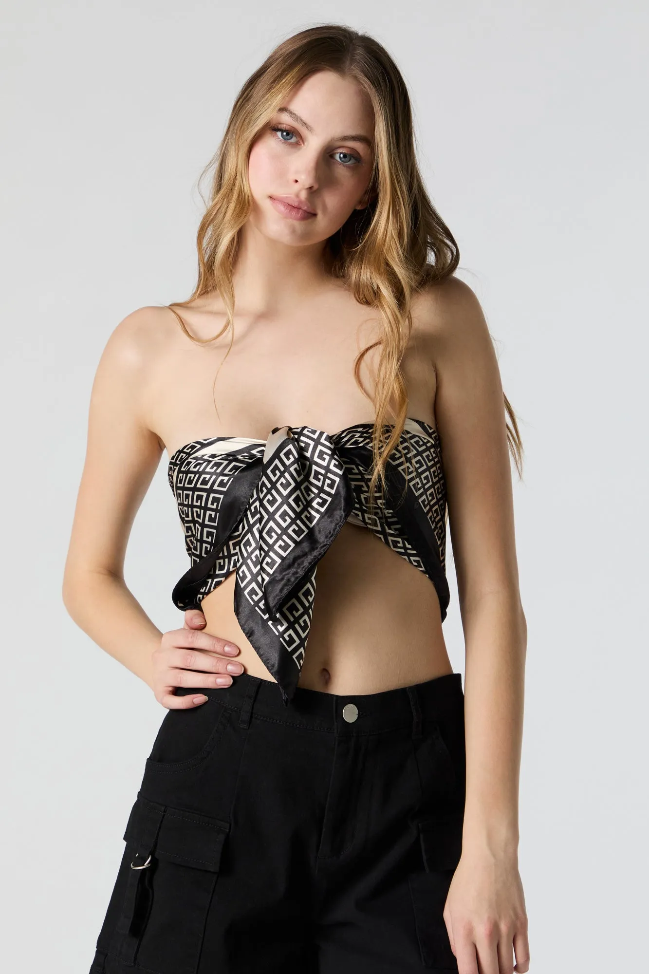 GG Status Print Satin Multiway Scarf sold by Urban Planet product image thumbnail 2