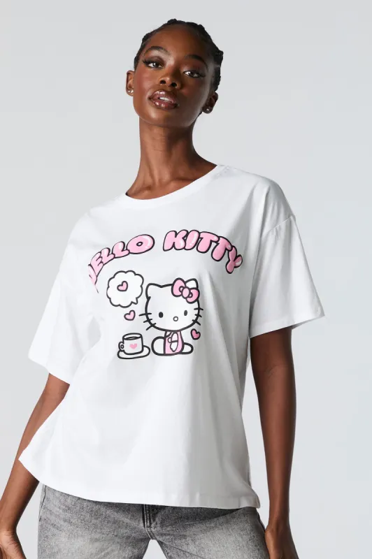 Hello Kitty Graphic White Boyfriend T-Shirt sold by Urban Planet