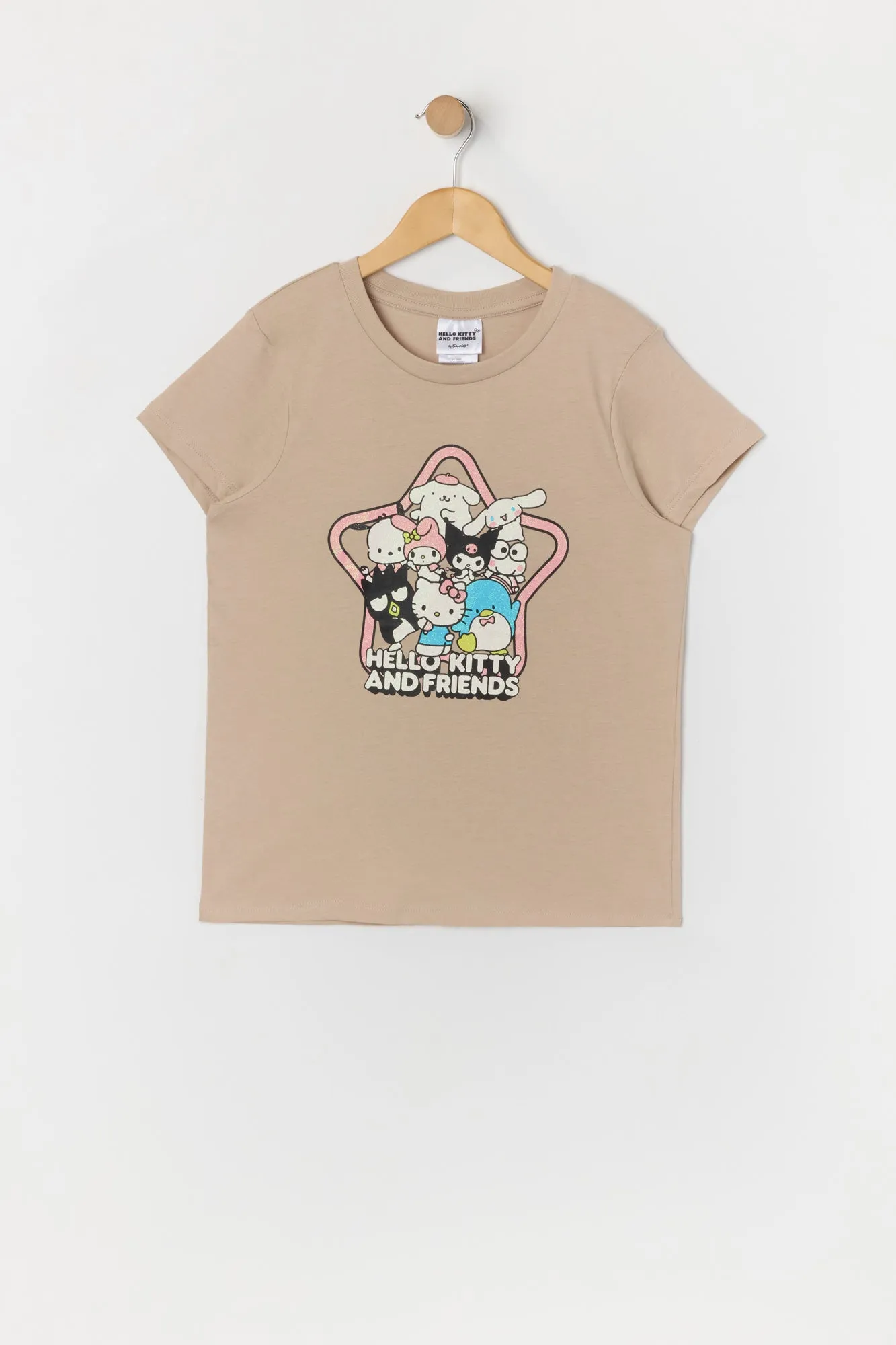 Girls Tan Hello Kitty and Friends Graphic T-Shirt sold by Urban Planet