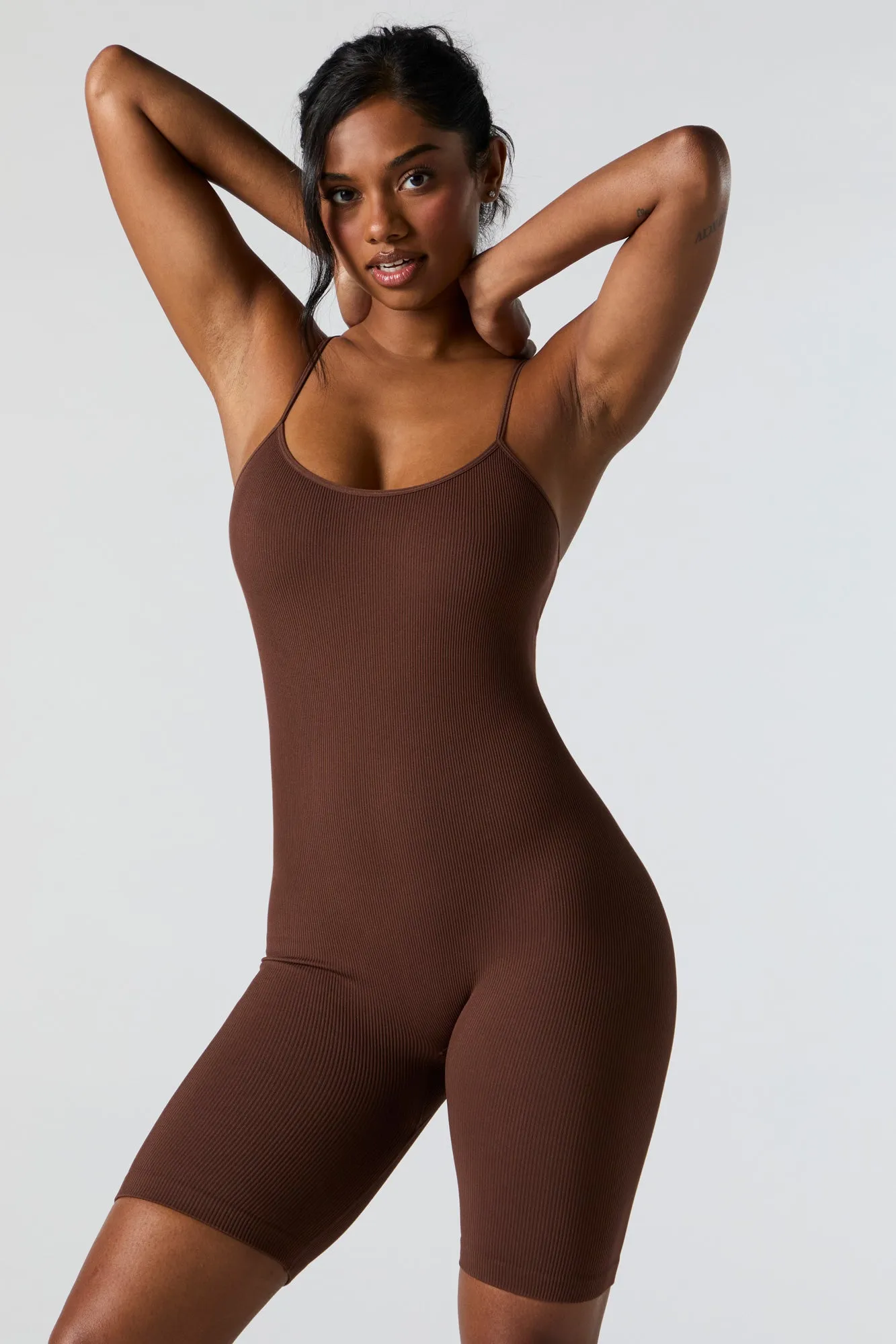 Combi-short camisole côtelé sans couture sold by Urban Planet product image thumbnail 4