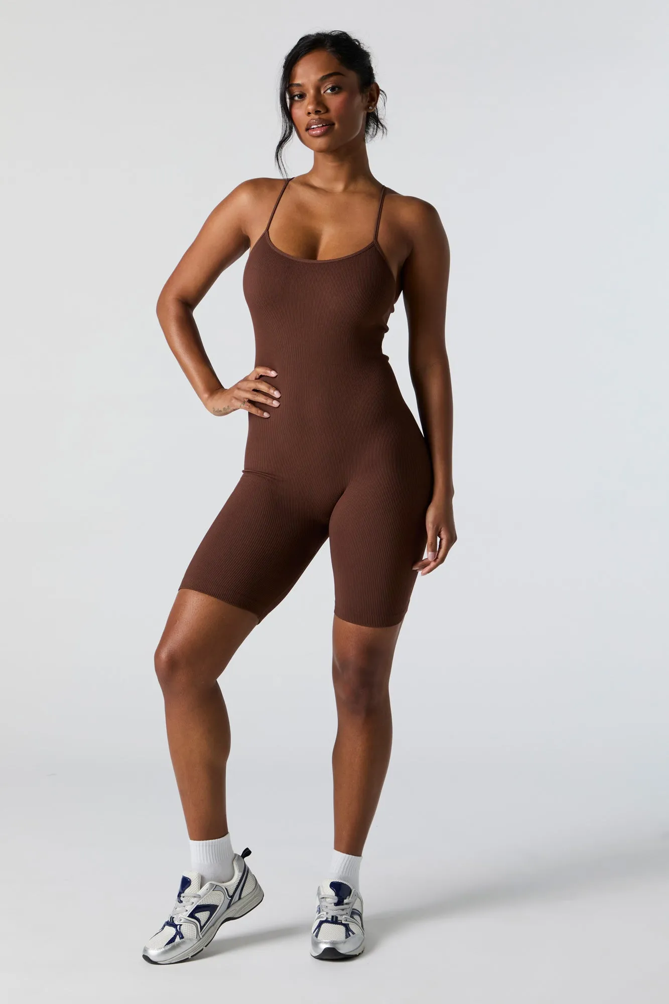 Combi-short camisole côtelé sans couture sold by Urban Planet product image thumbnail 3