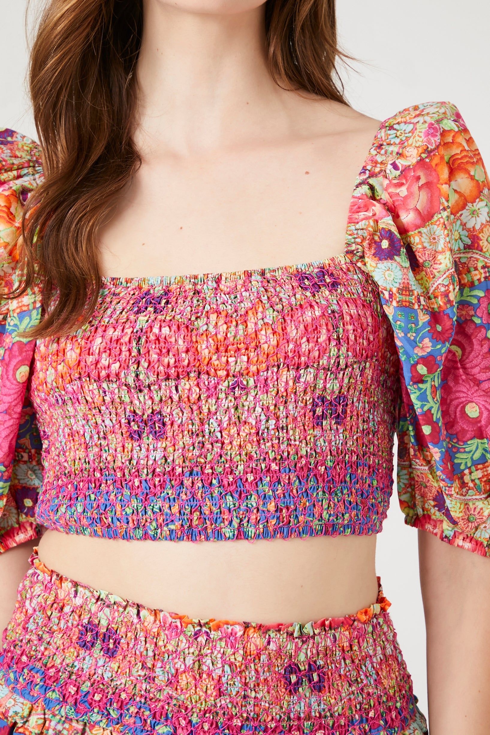 Smocked Floral Print Crop Top sold by Urban Planet product image thumbnail 4