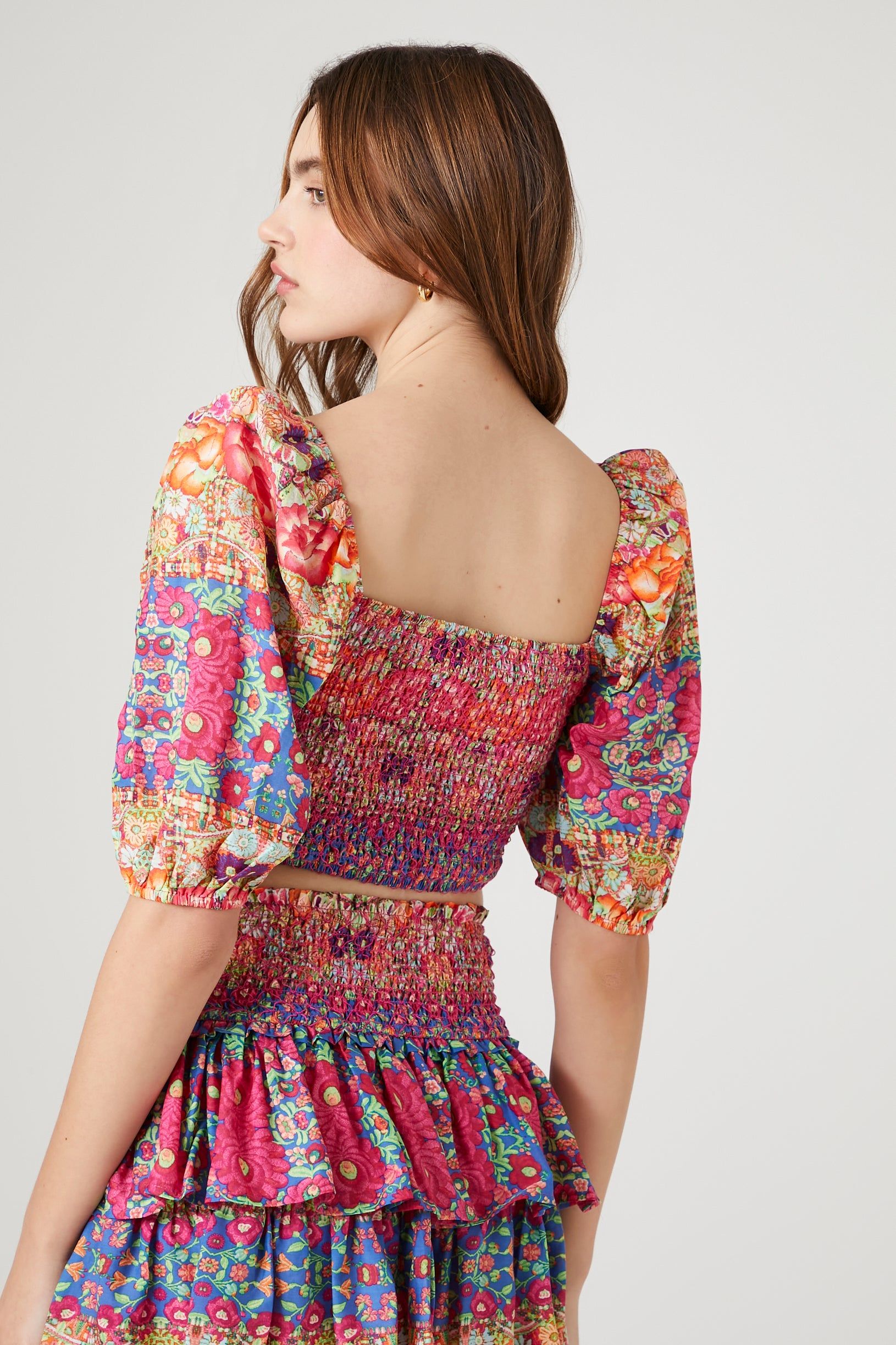 Smocked Floral Print Crop Top sold by Urban Planet product image thumbnail 2