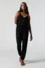 Black Button-Up Cami Jumpsuit sold by Urban Planet