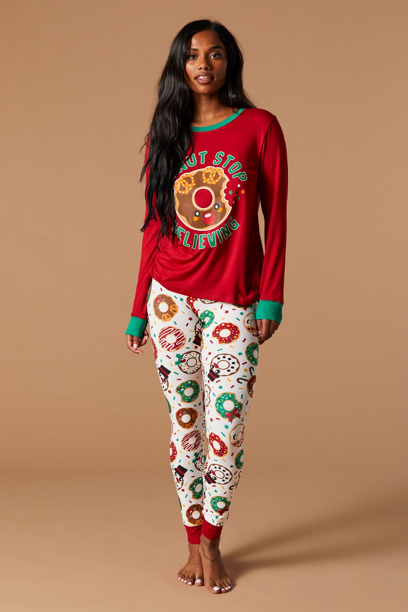 Fammy Jammies Xmas Donut 2 Piece Pajama Set sold by Urban Planet