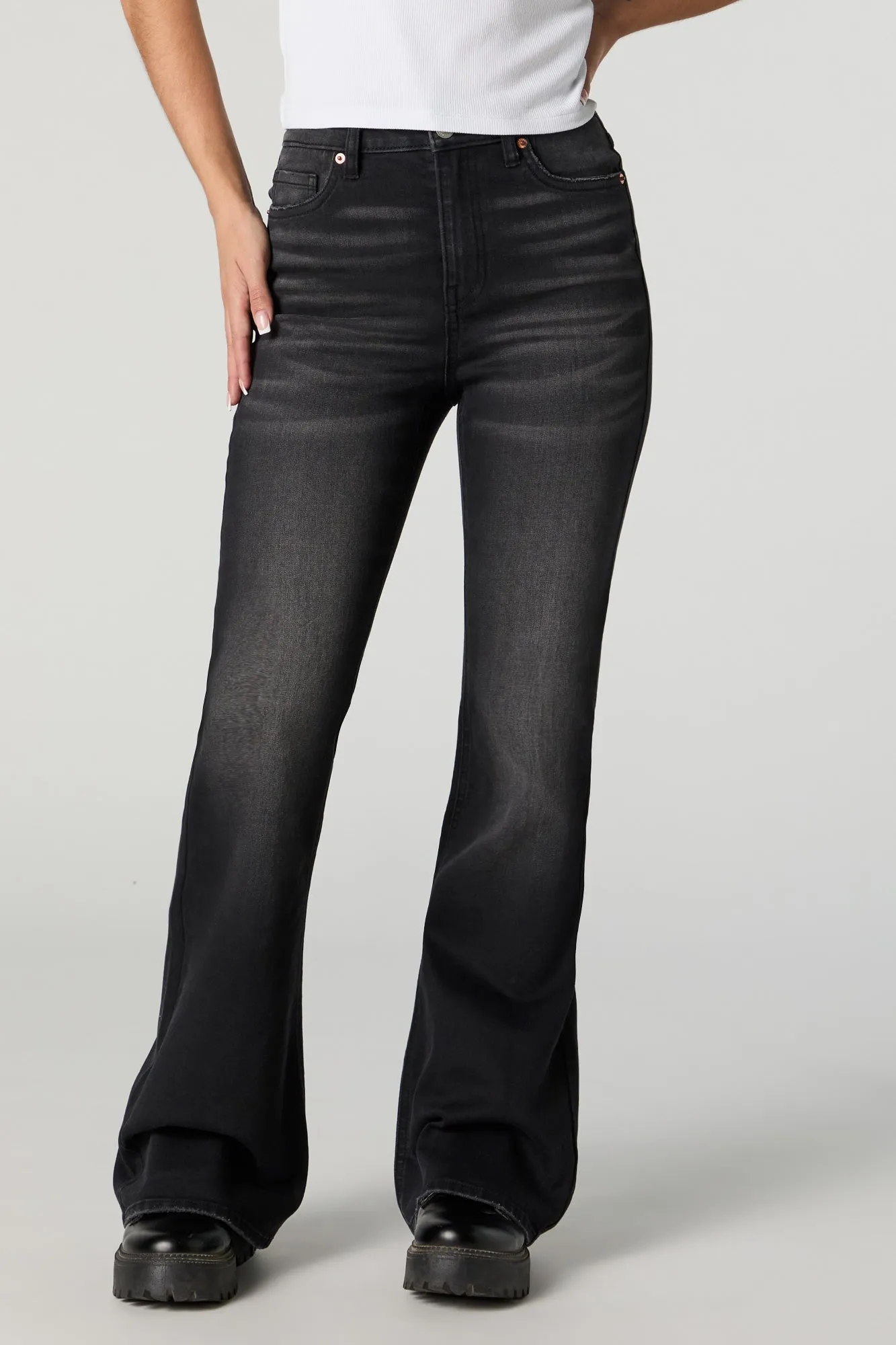 Austin Black Vintage Wash High-Rise Flare Jean sold by Urban Planet product image thumbnail 2
