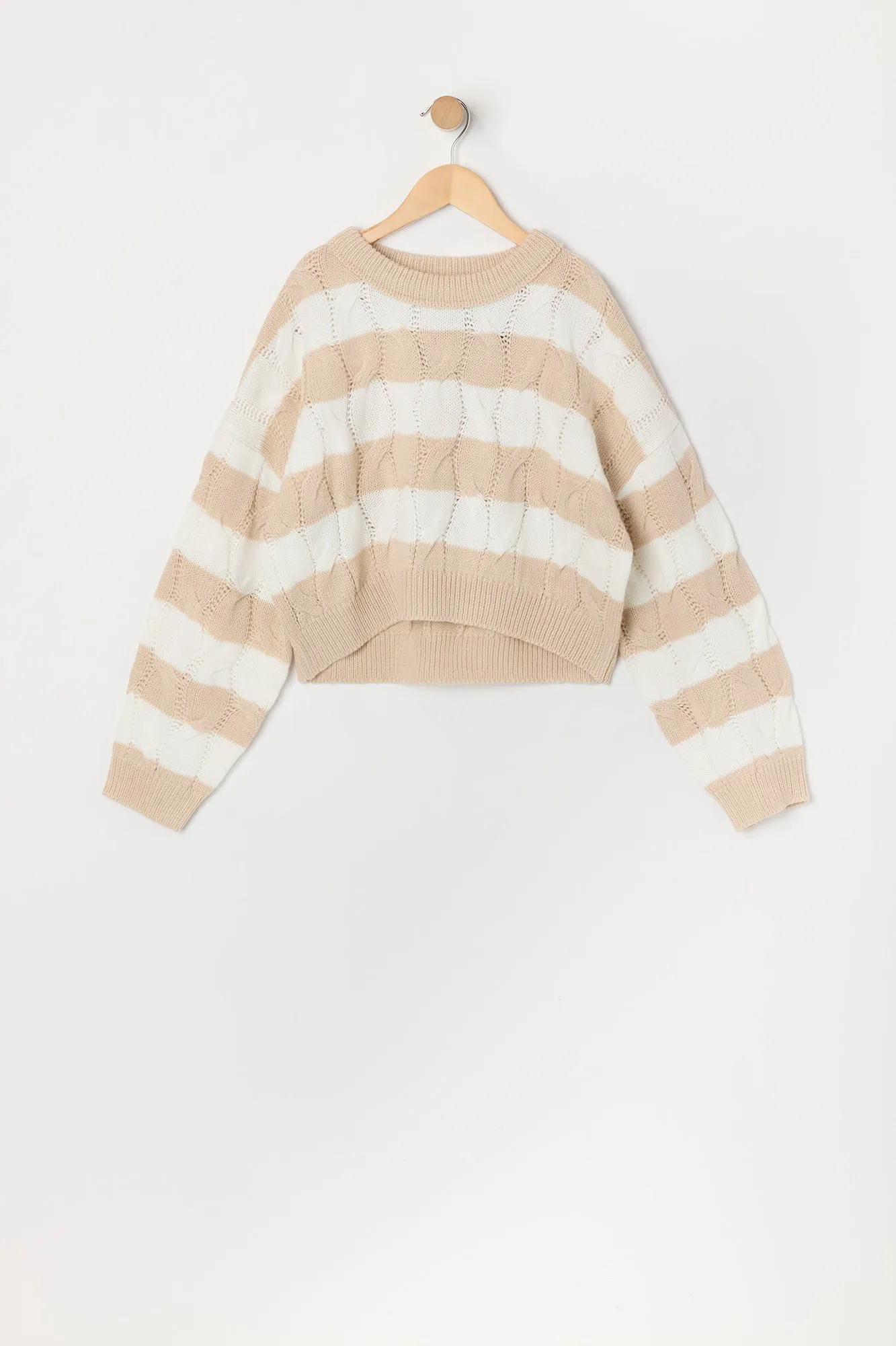 Chandail en tricot torsadé rayé pour fille sold by Urban Planet product image thumbnail 5