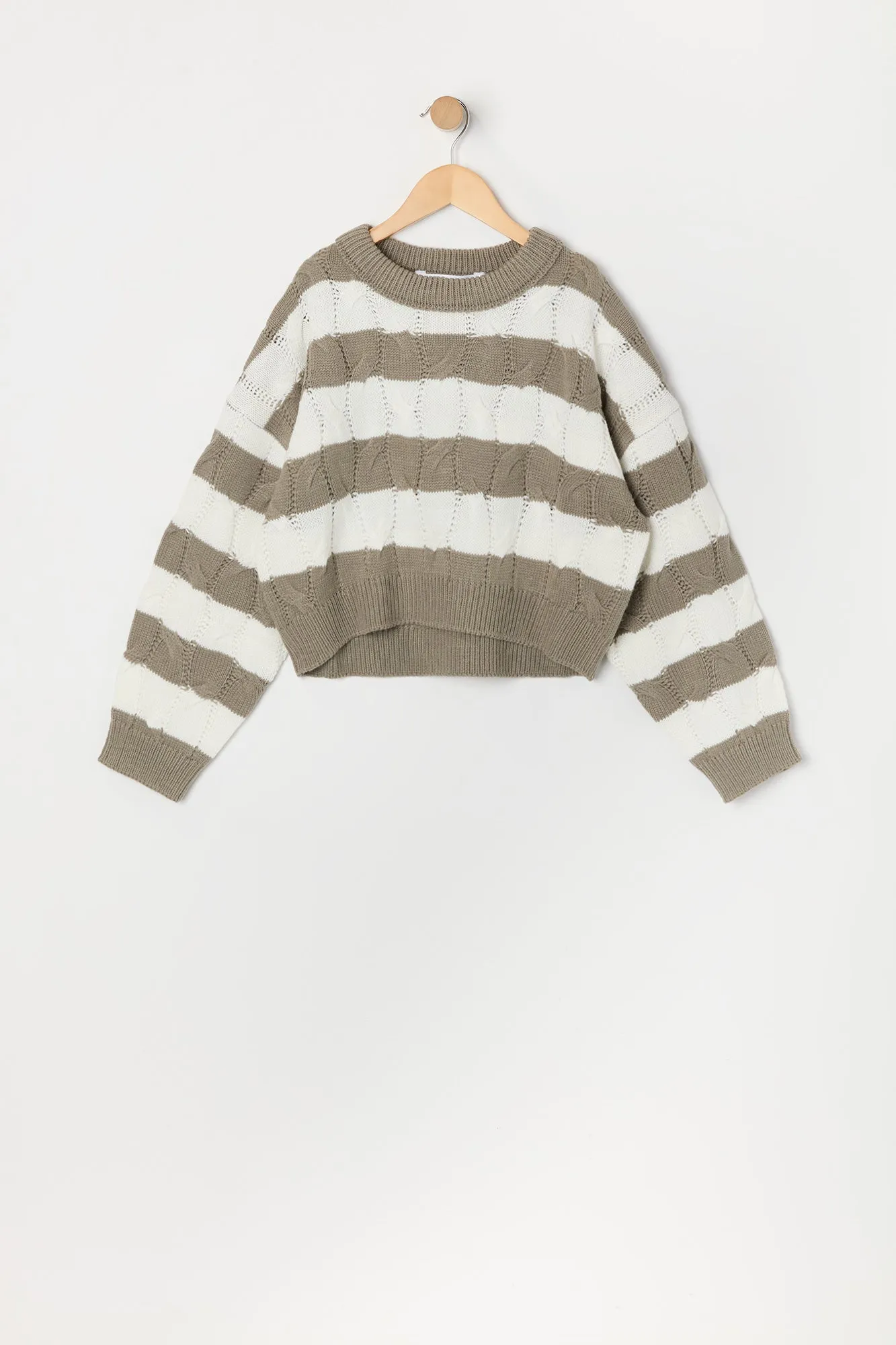 Chandail en tricot torsadé rayé pour fille sold by Urban Planet product image thumbnail 3