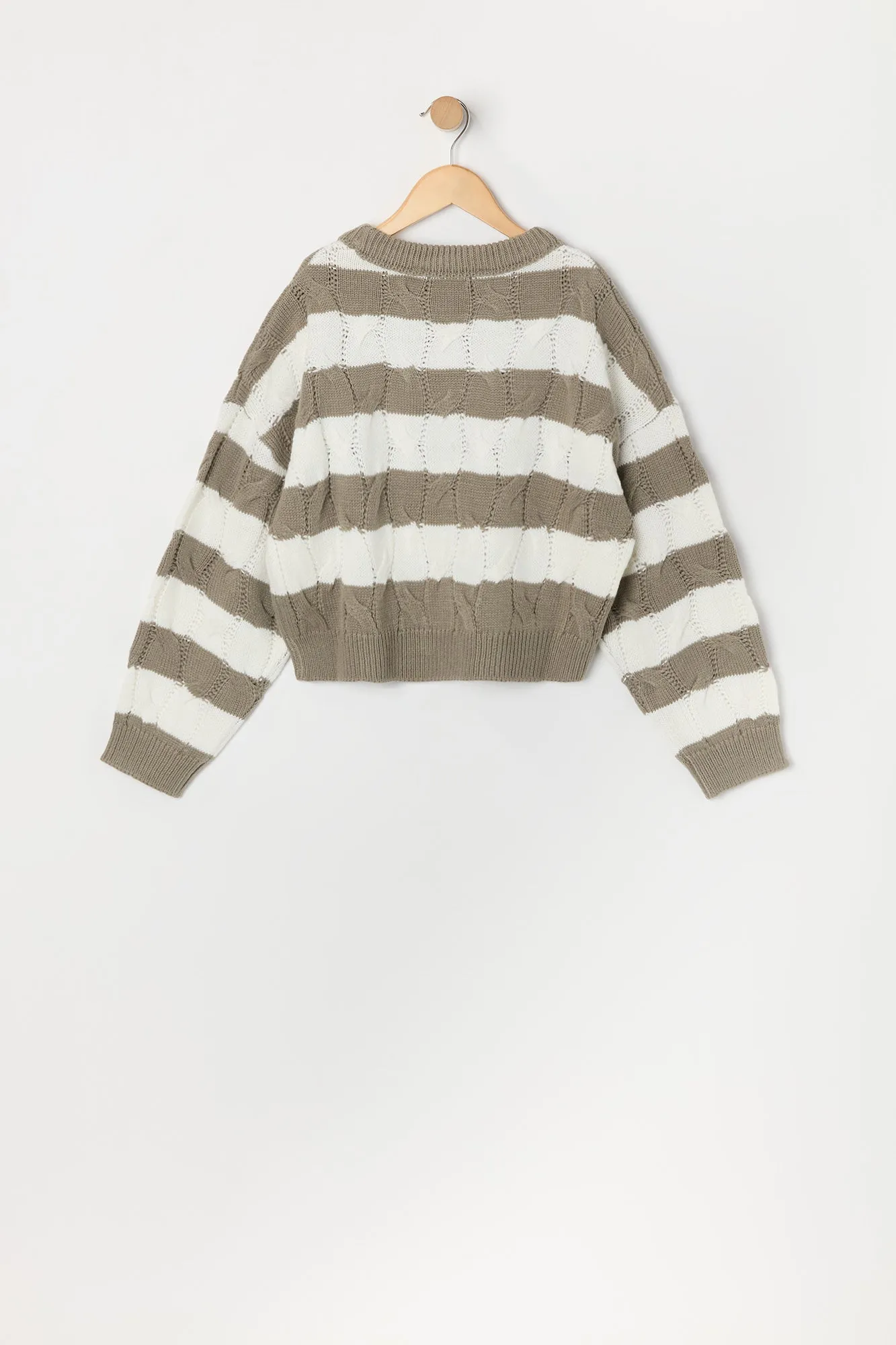 Chandail en tricot torsadé rayé pour fille sold by Urban Planet product image thumbnail 4