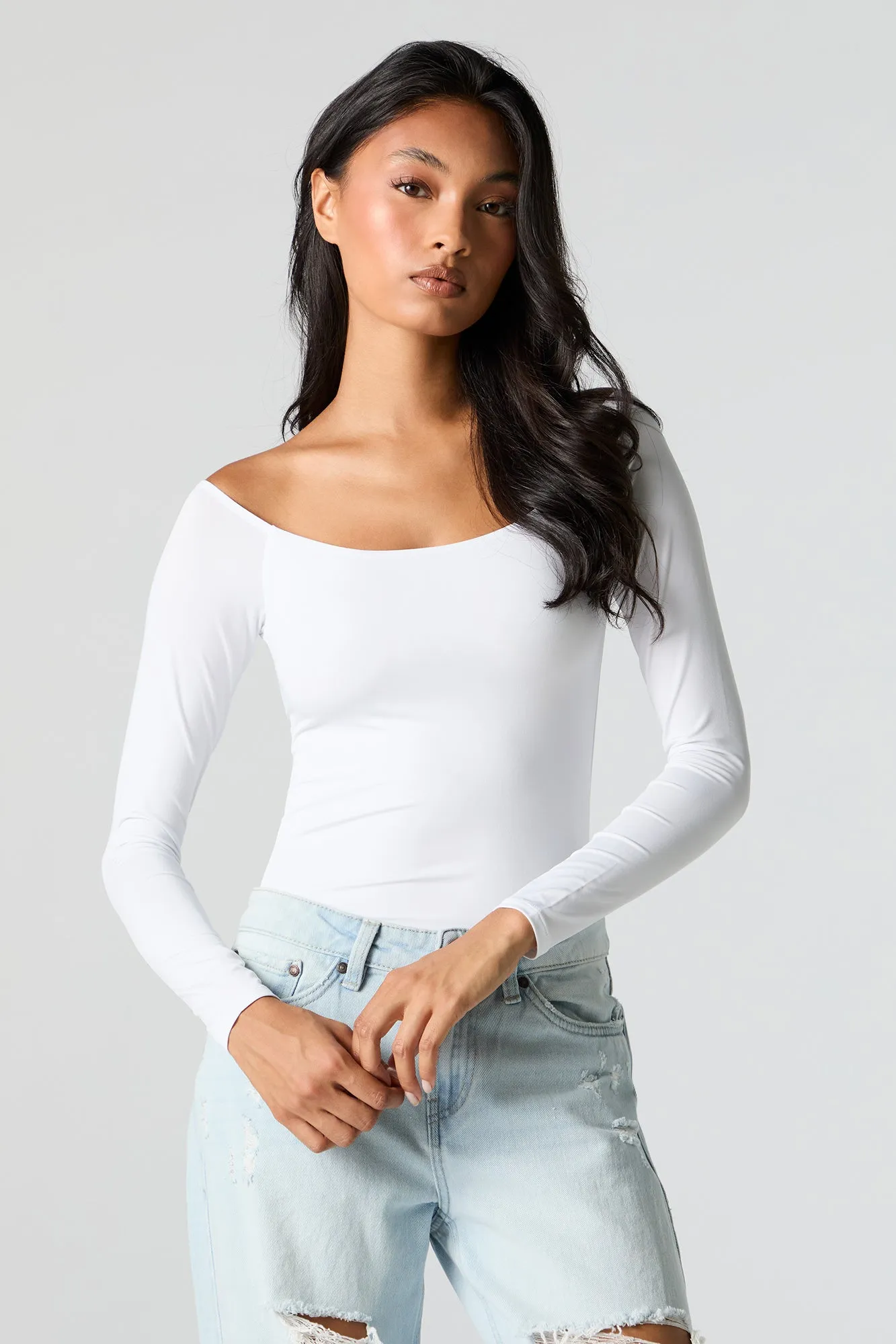 Contour Scoop Neck Long Sleeve Bodysuit sold by Urban Planet