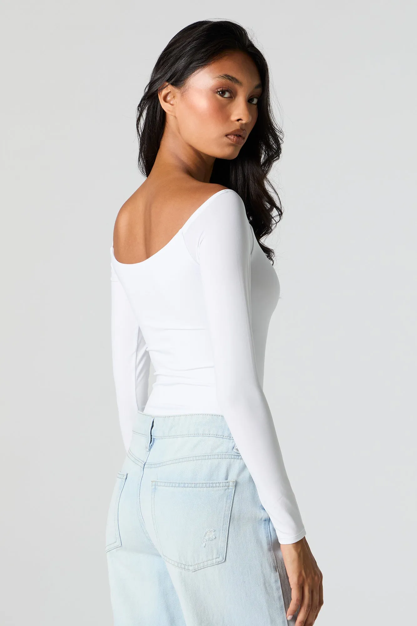 Contour Scoop Neck Long Sleeve Bodysuit sold by Urban Planet product image thumbnail 4