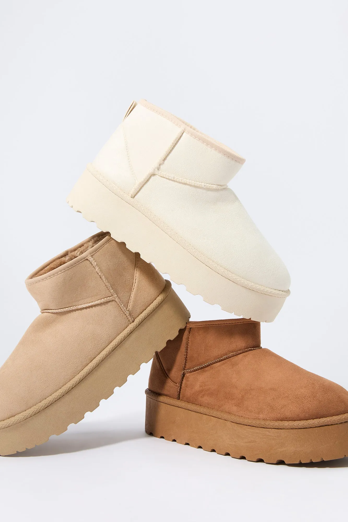 Faux Suede Platform Ankle Boot sold by Urban Planet