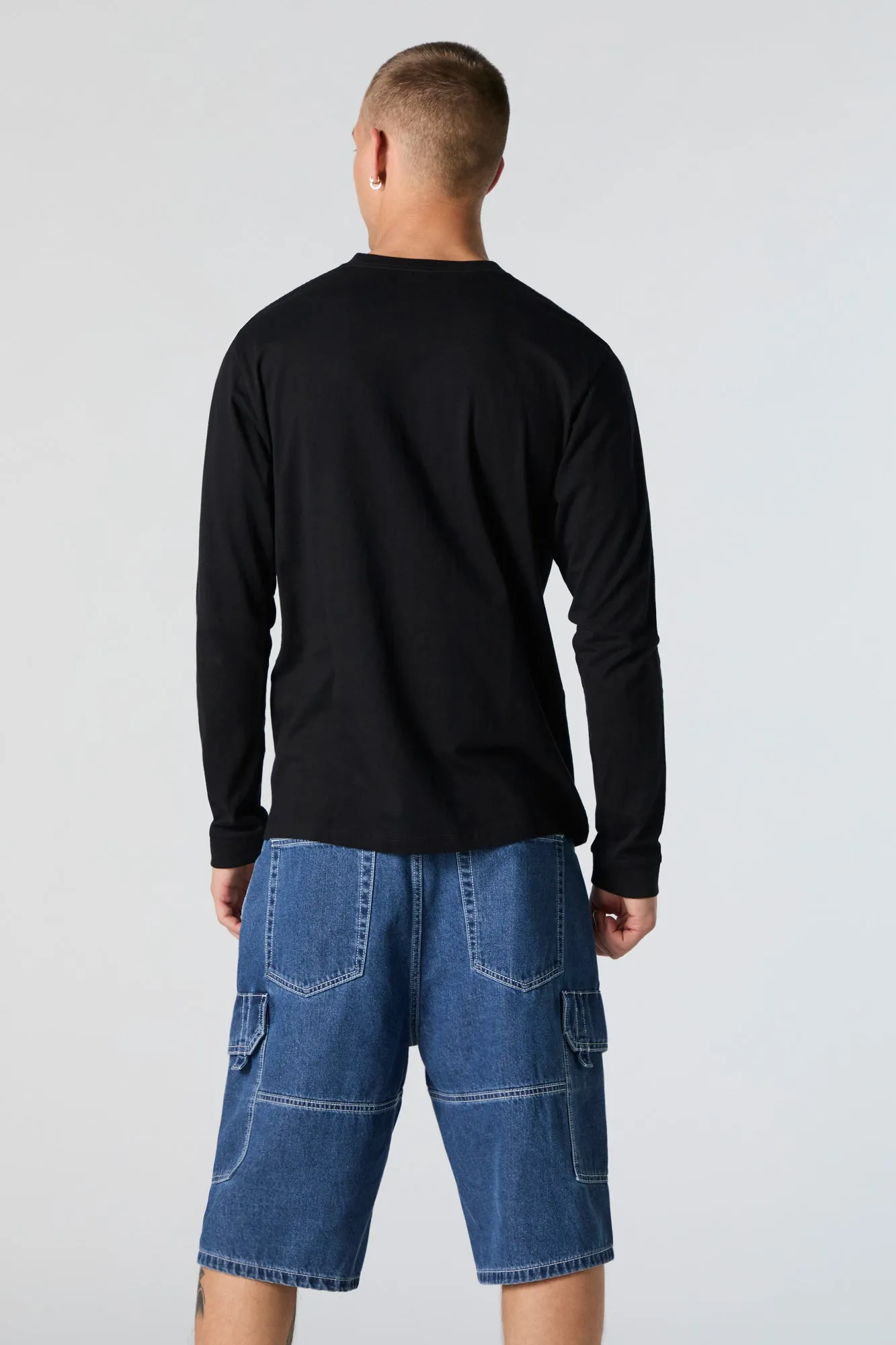 Rigid Longline Denim Cargo Short sold by Urban Planet product image thumbnail 2